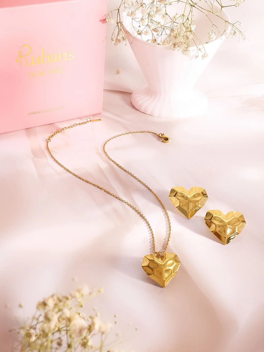 Rubans Gold-Plated Necklace and Earrings-picture-48