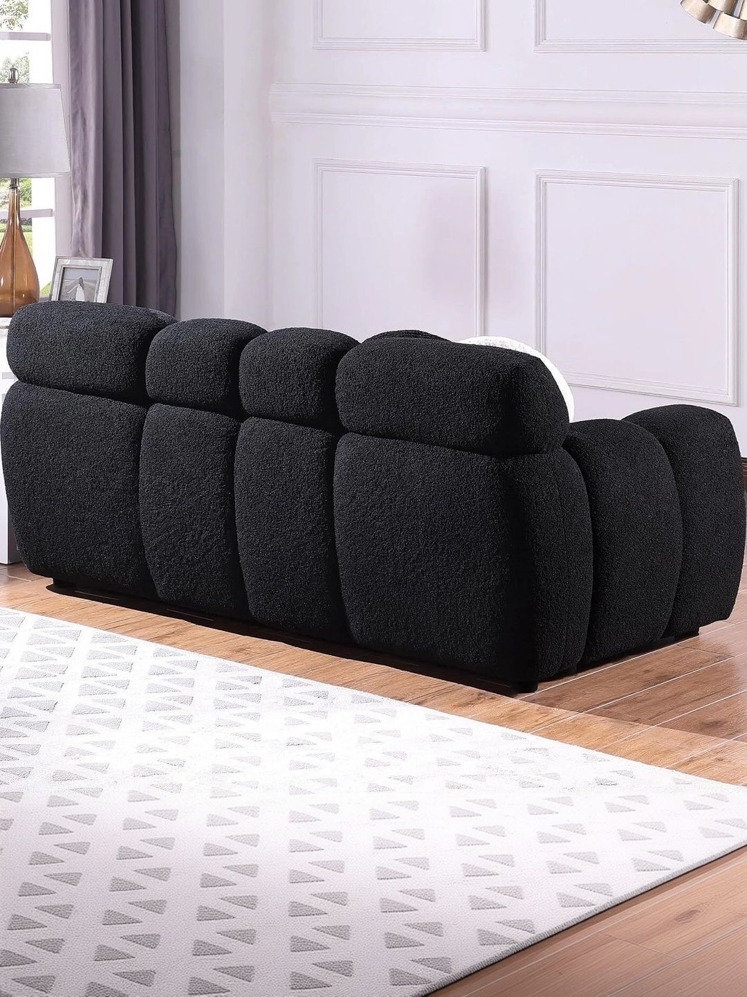INDIAWOODMART Black 2 Seater Sofa-picture-1