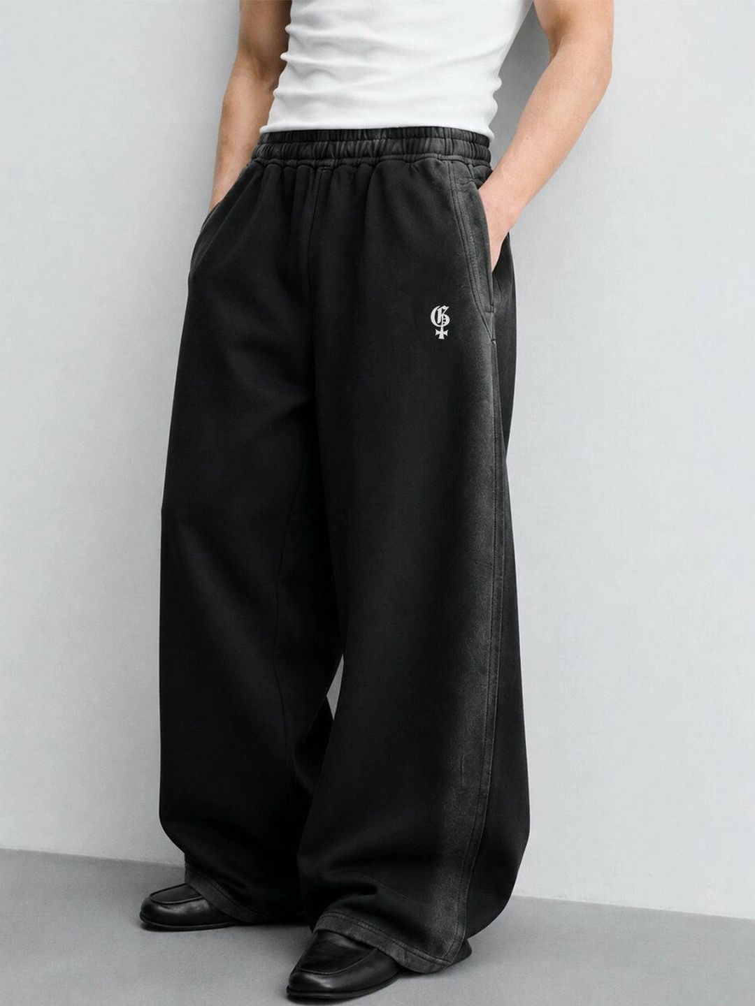 GENRAGE Men Baggy Brand Logo Training Track Pants-picture-31