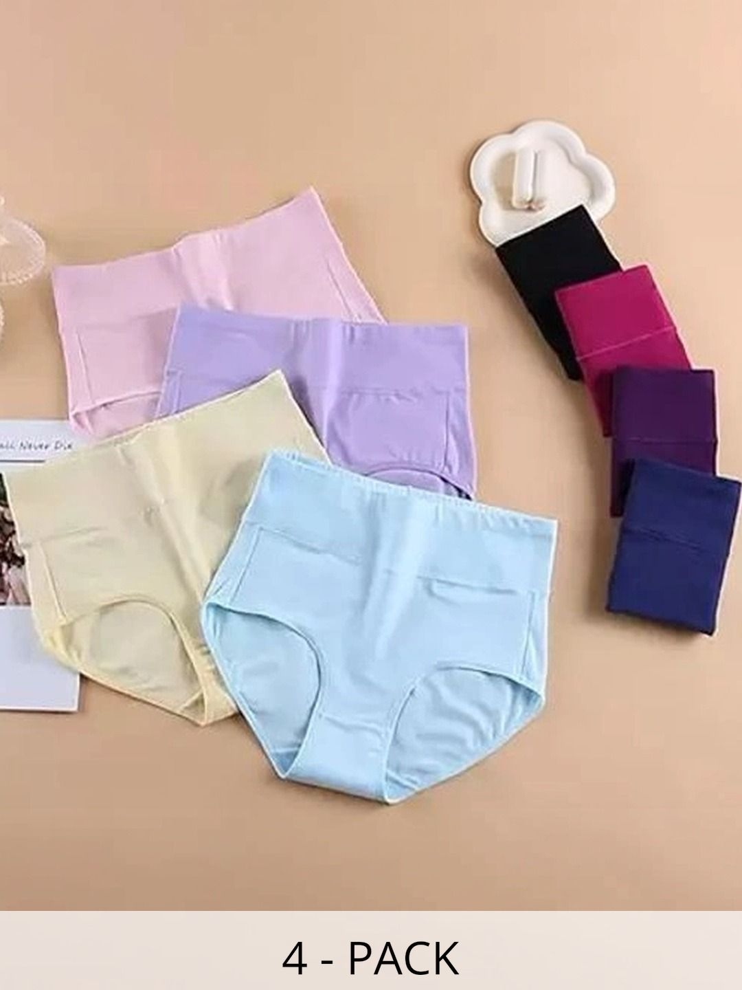 Bebron Women Pack of 4 Assorted Basic Briefs-picture-18
