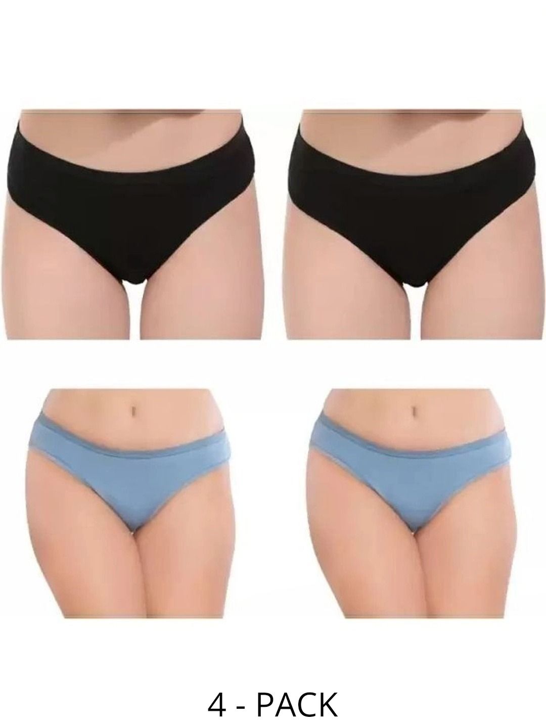 Bebron Women Pack of 4 Assorted Cotton Basic Briefs-picture-29