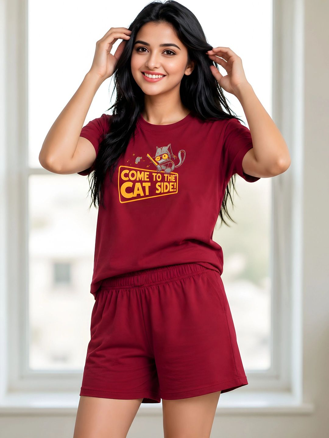 ELVIA Cotton Printed T-shirt with Shorts-picture-20