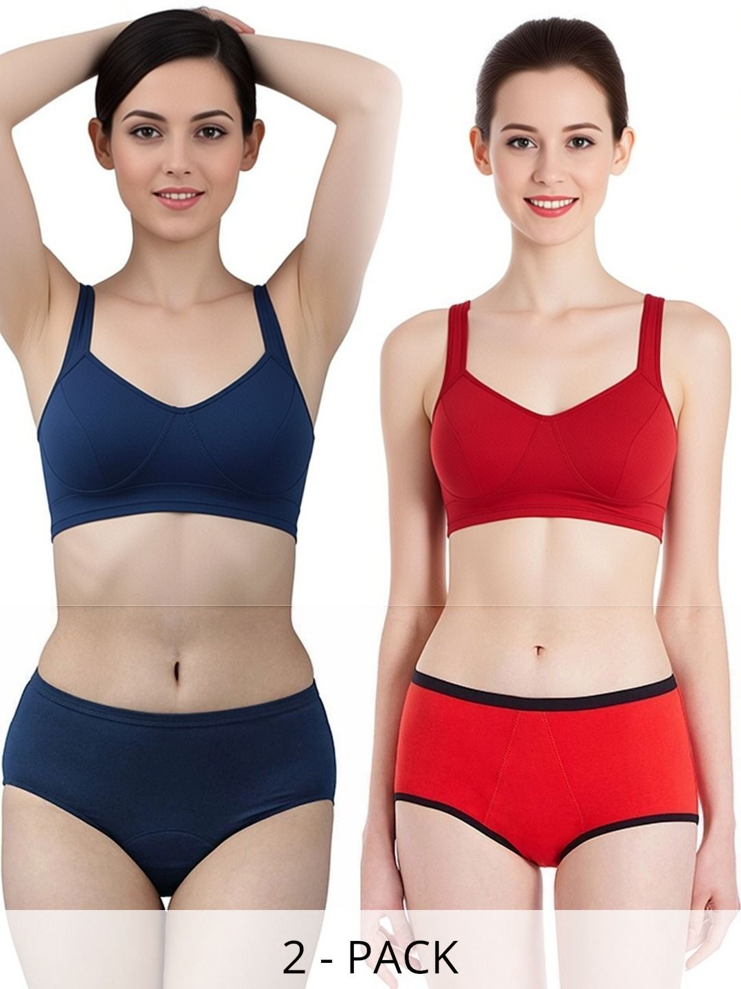 Bebron Women Pack of 2 Assorted Cotton Period Briefs-picture-33