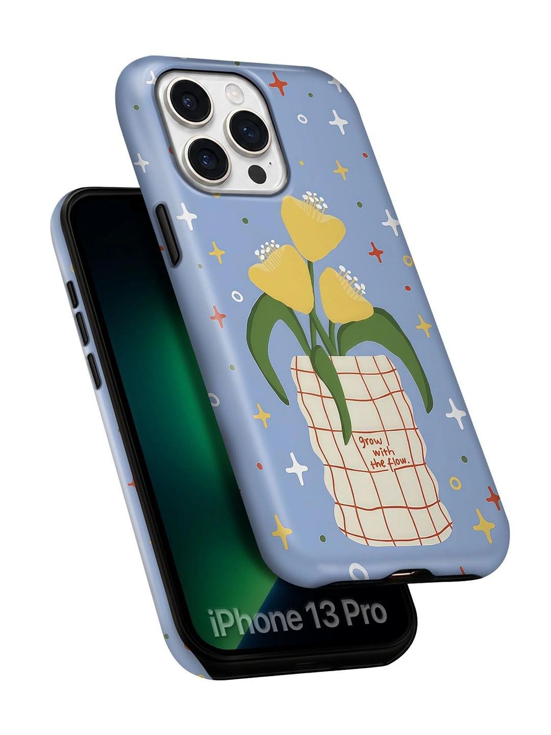 QRIOH Floral Printed iPhone 13 Pro Back Case Mobile Accessories-picture-55