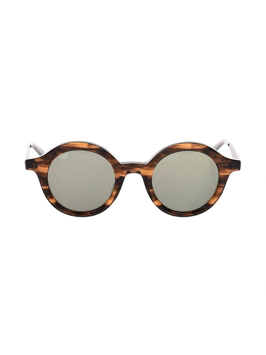 OAMC Men Grey Lens & Brown Round Sunglasses with-image-38