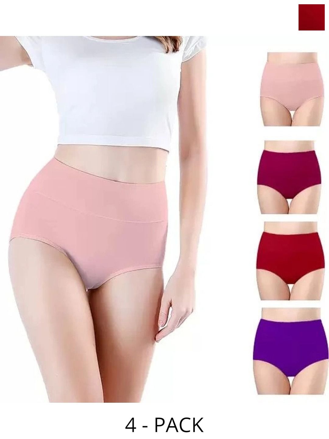 Bebron Women Pack of 4 Assorted Basic Briefs-picture-17