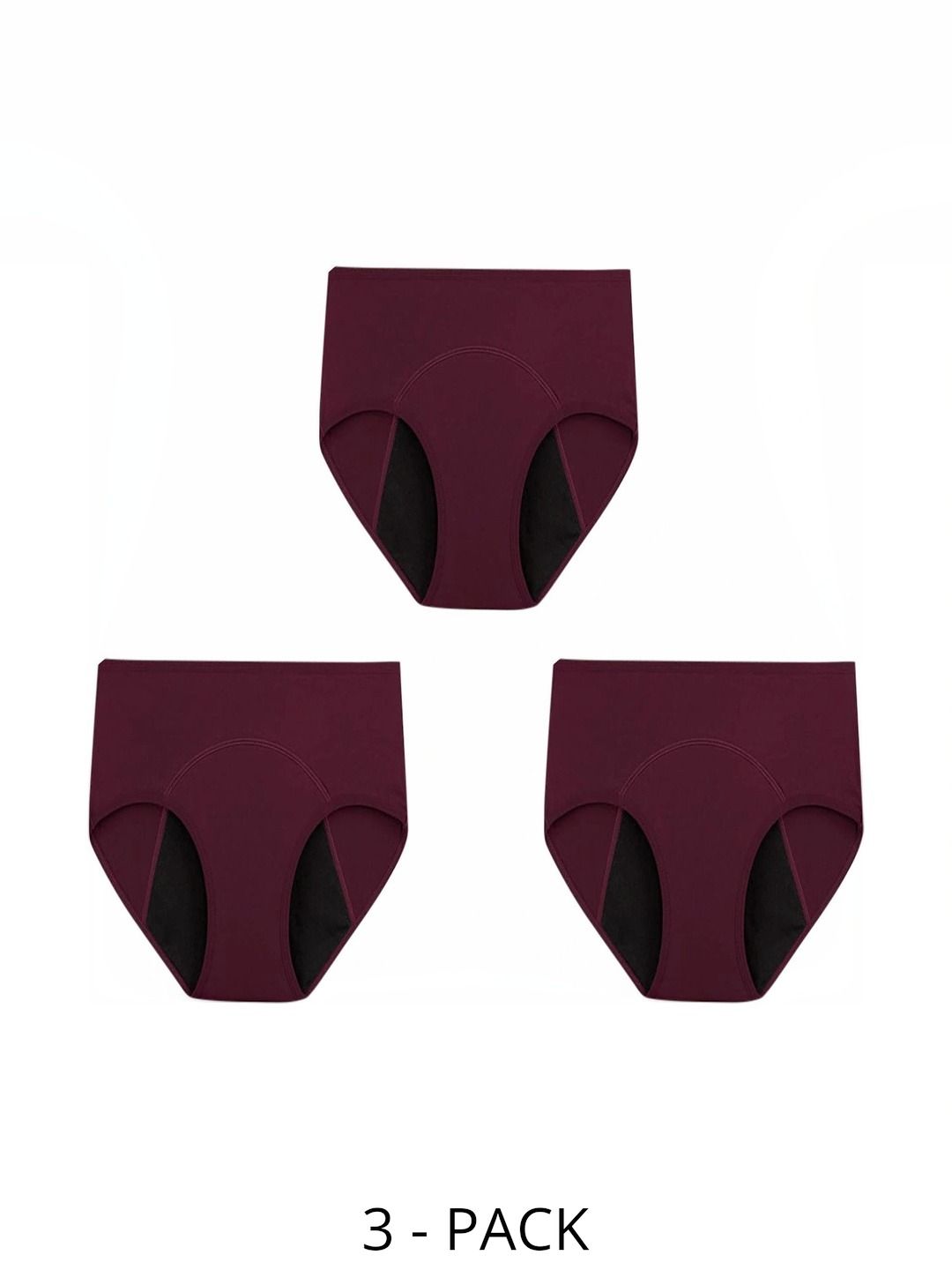 Bebron Women Pack of 3 Assorted Cotton Period Briefs-picture-40