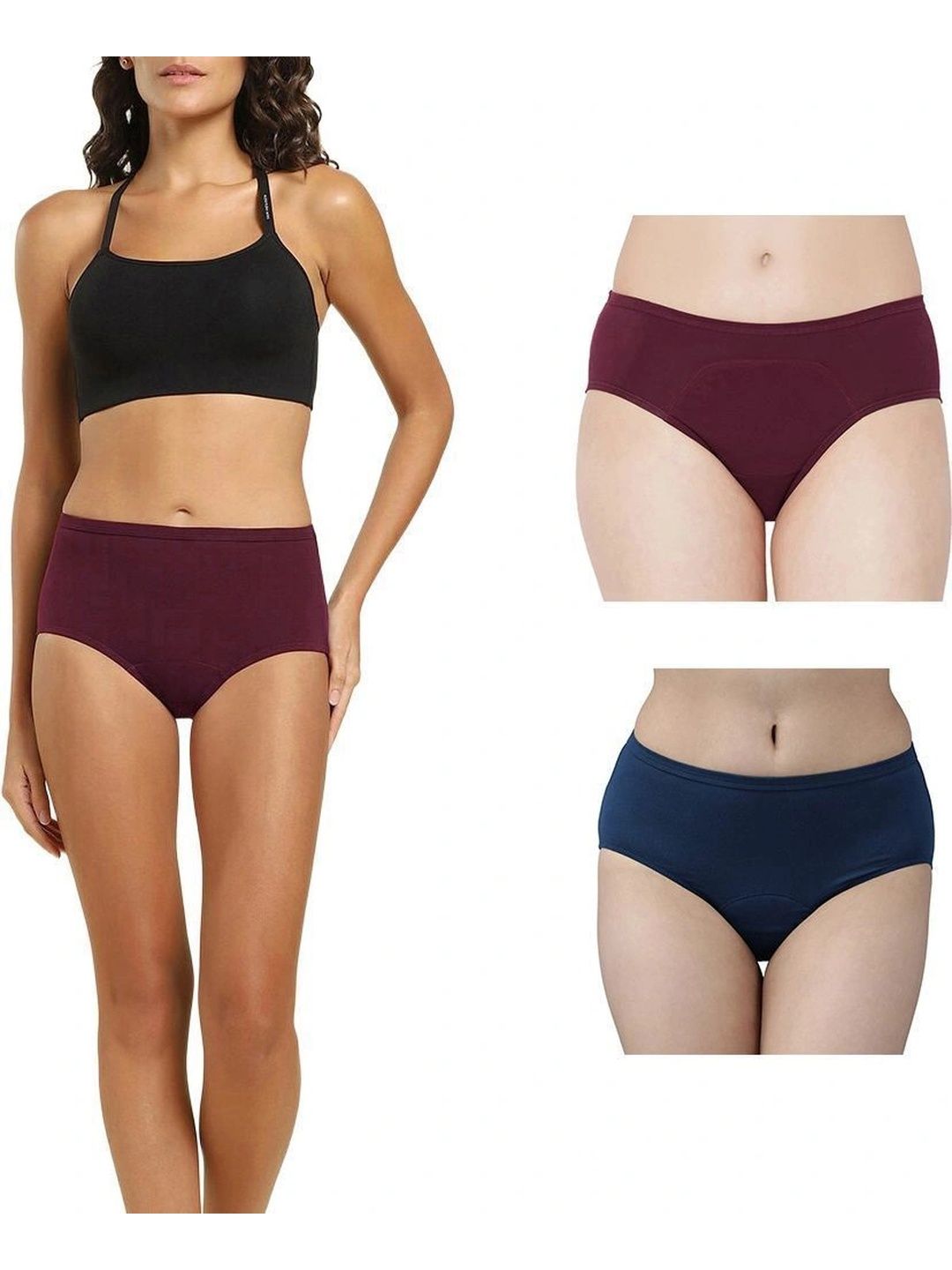 Bebron Women Pack of 2 Assorted Cotton Period Briefs-picture-30