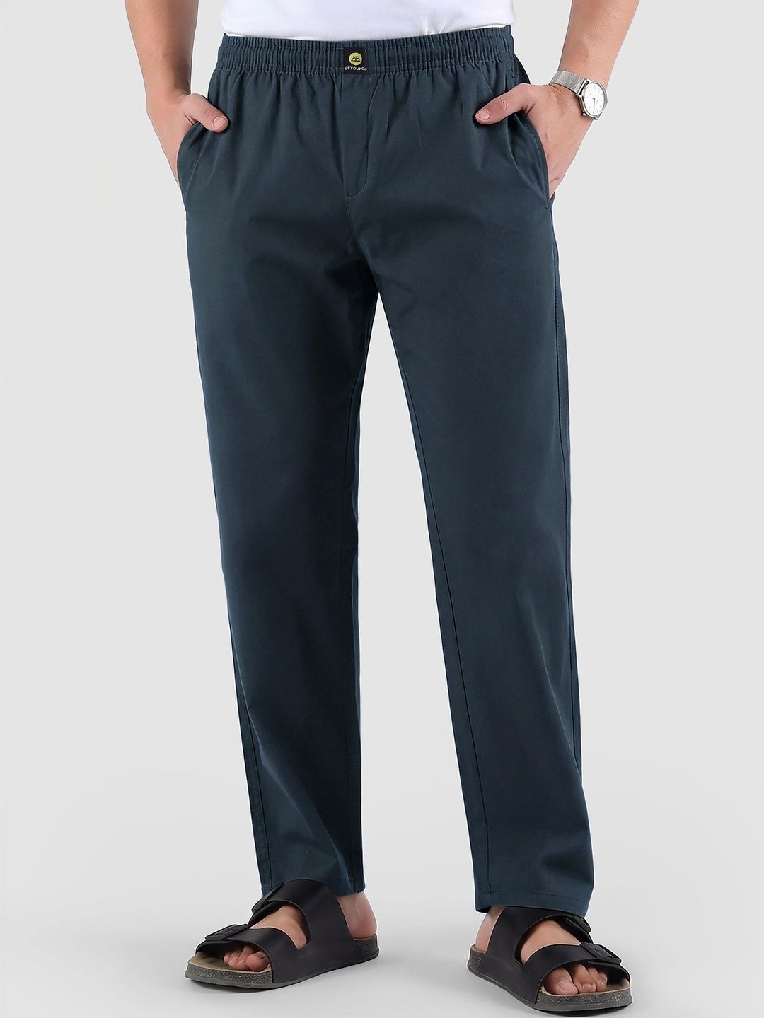Beyoung Men Cotton Mid-Rise Trousers-picture-22