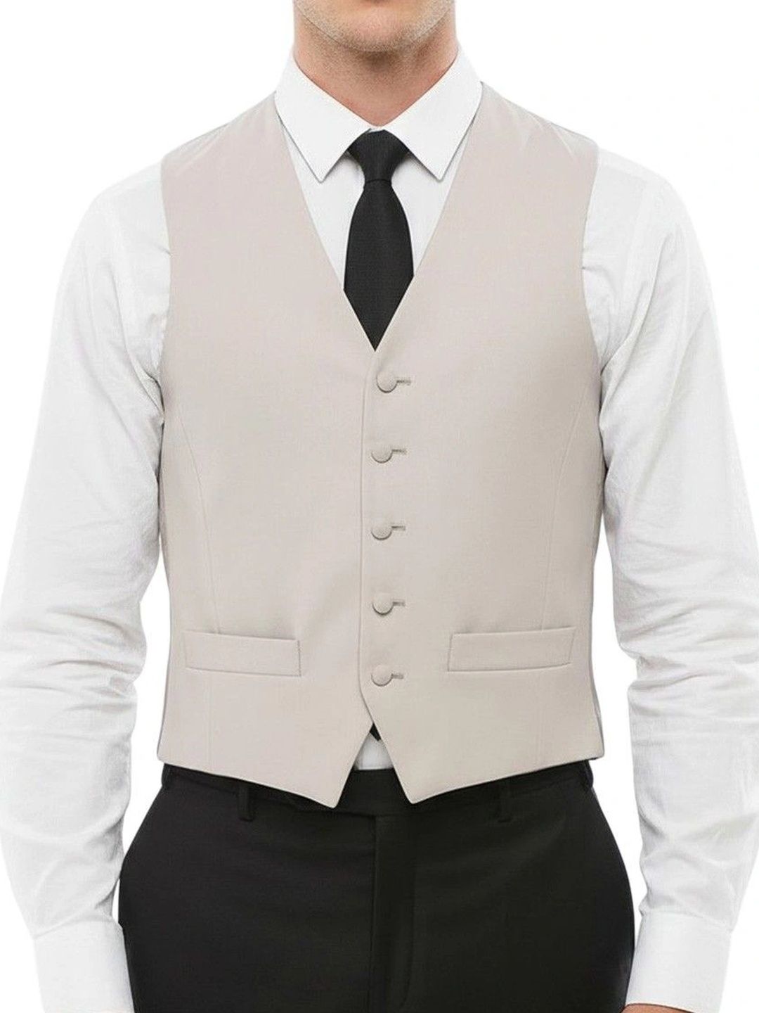 Corneliani Light Beige Solid Waistcoat-picture-10