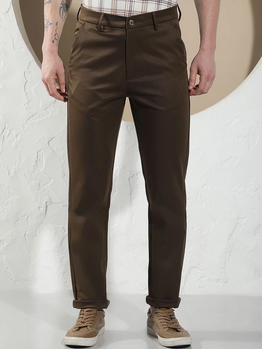 Crimsoune Club Men Slim Fit Chinos Trousers-image-9