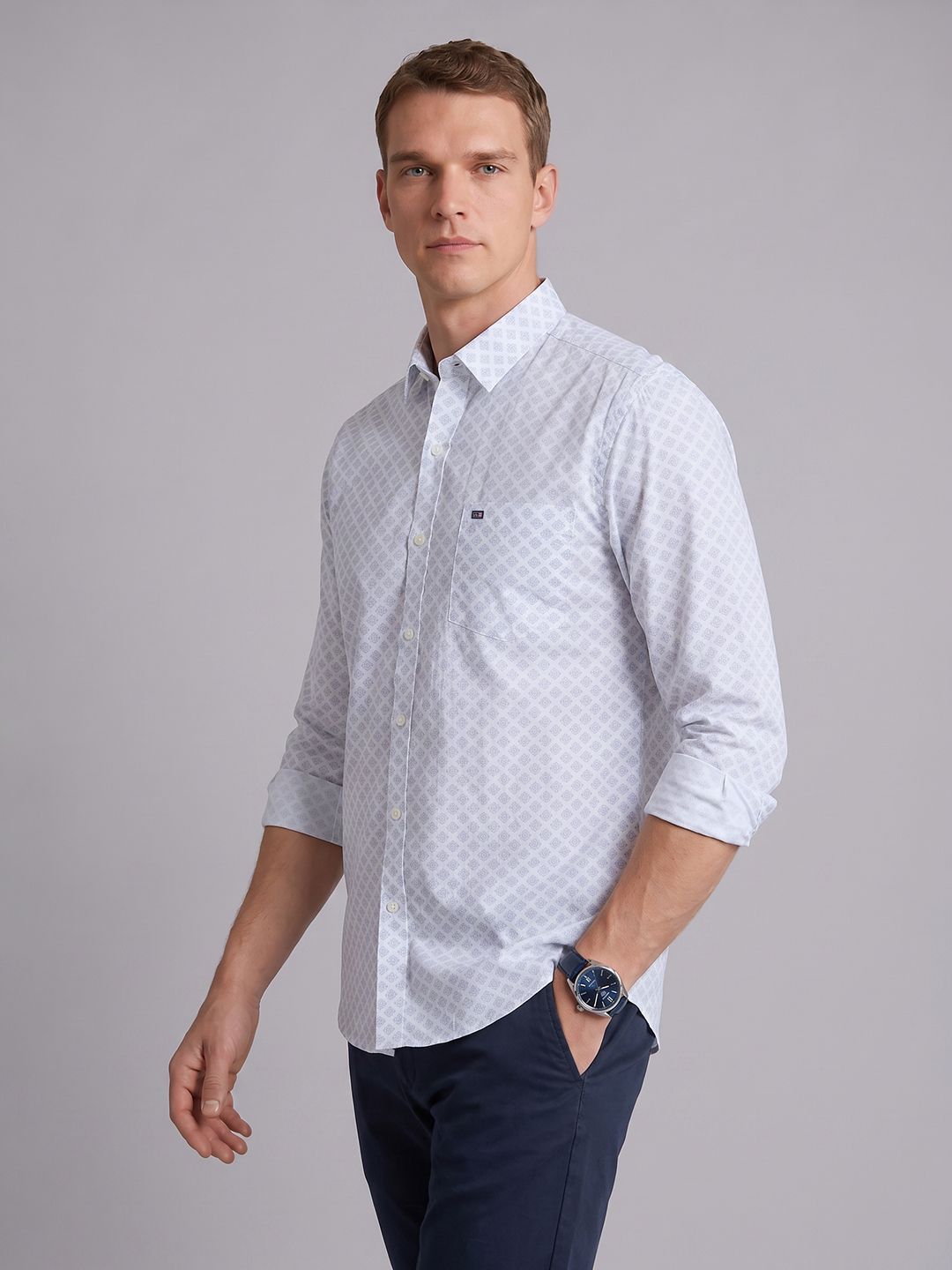 Arrow Sport Slim Fit Geometric Printed Pure Cotton Casual Shirt-picture-34