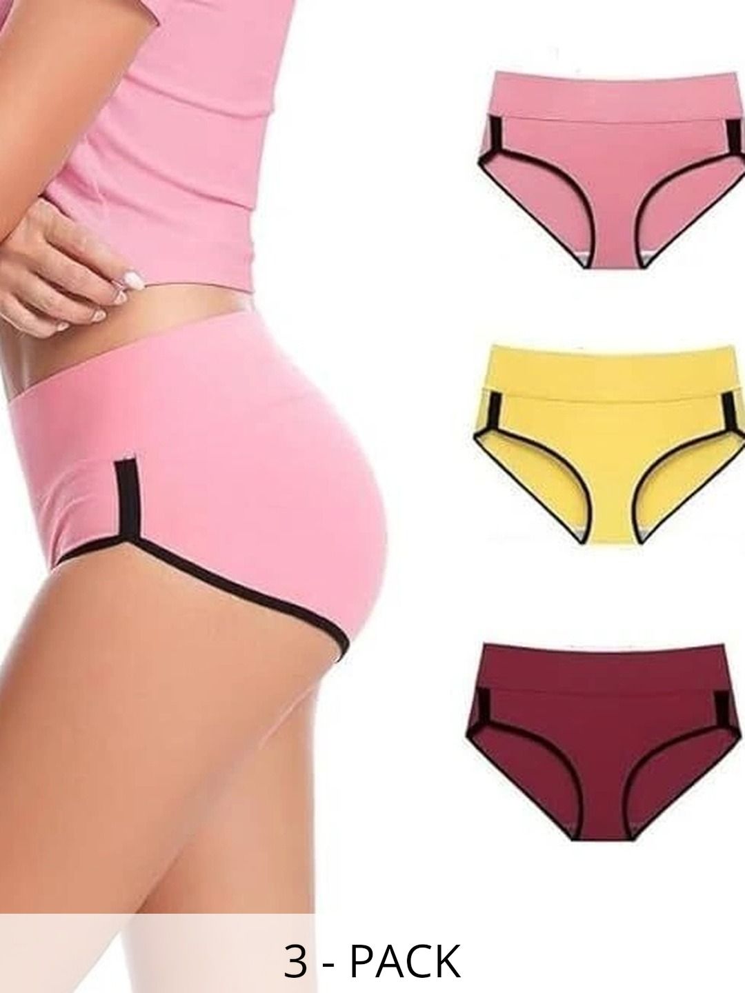 Bebron Women Pack of 3 Assorted Boy Shorts-picture-47