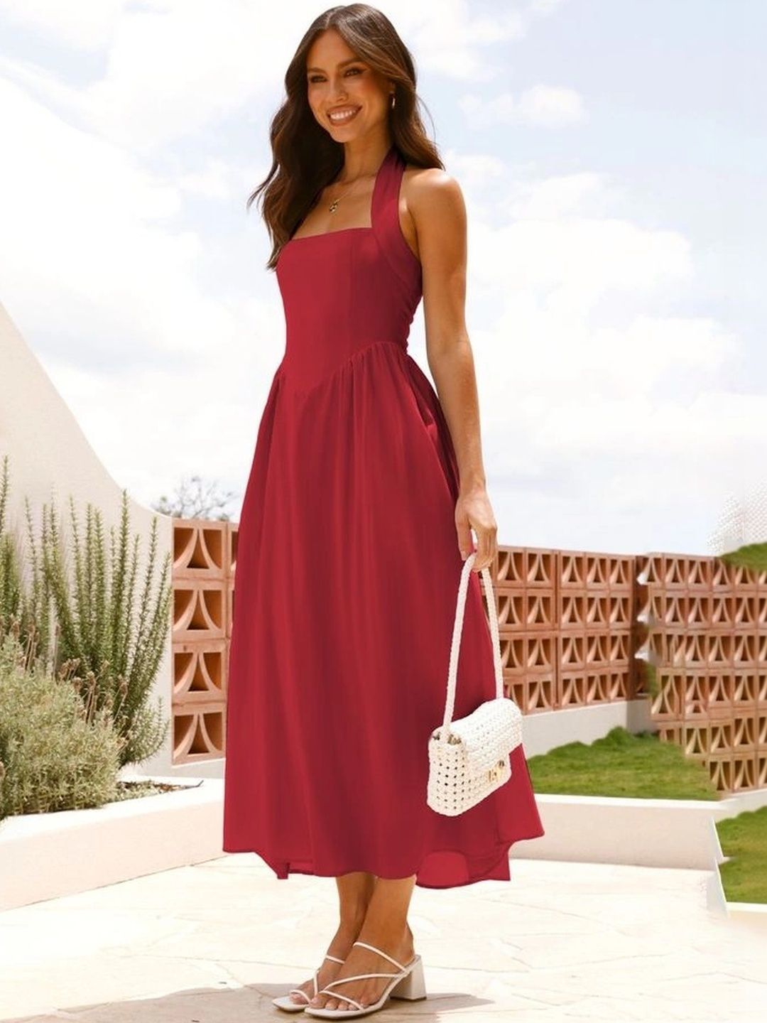 LULU & SKY Halter Neck A-Line Midi Dress-picture-46