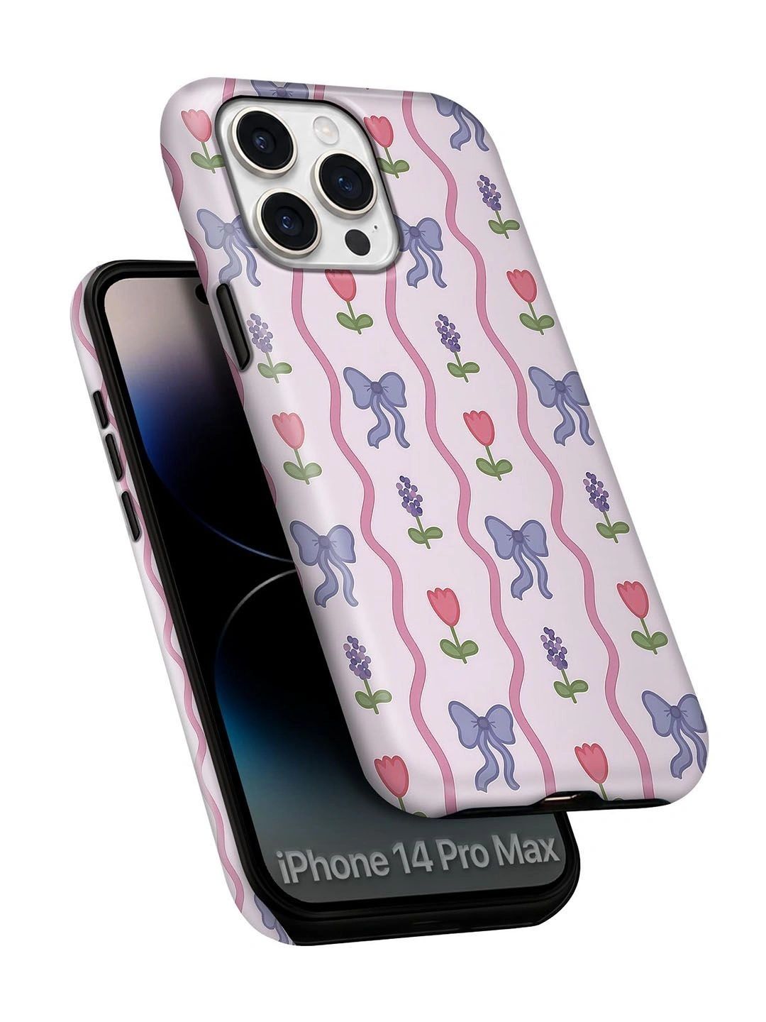 QRIOH Floral Printed iPhone 14 Pro Max Back Case Mobile Accessories-image-43