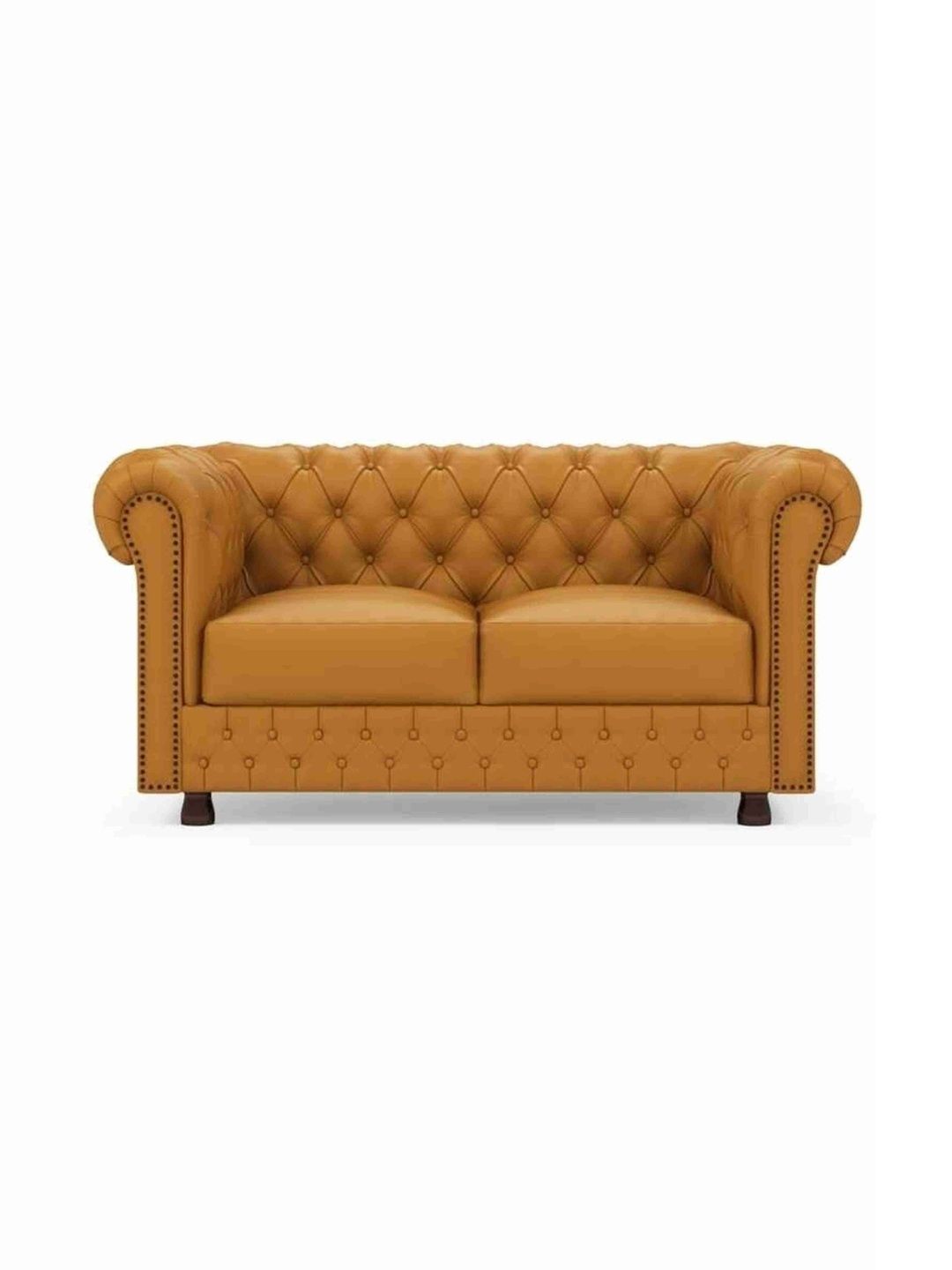 INDIAWOODMART Yellow Wooden 2 Seater Sofa-image-29