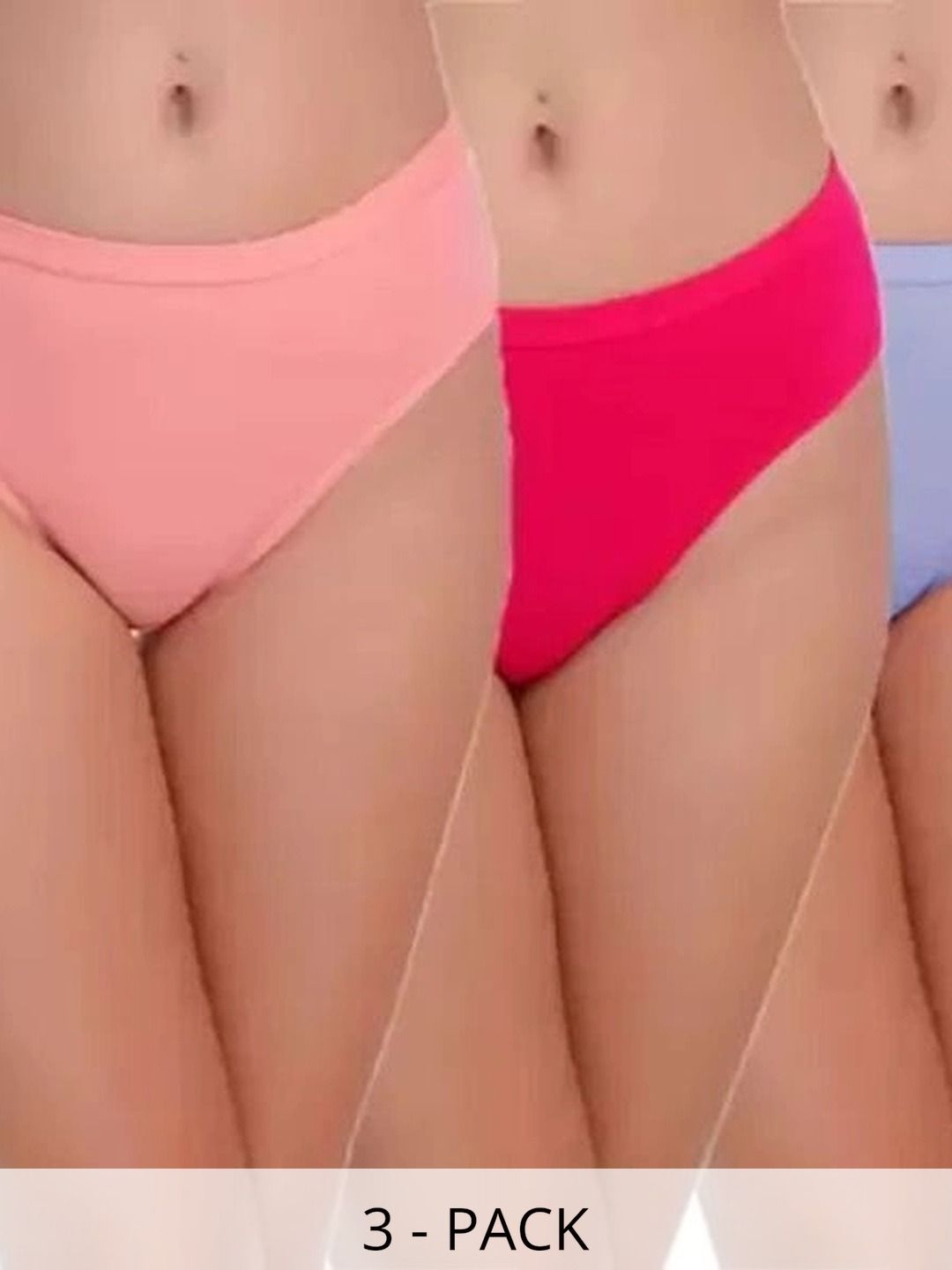 Bebron Women Pack of 3 Assorted Cotton Bikini-picture-42