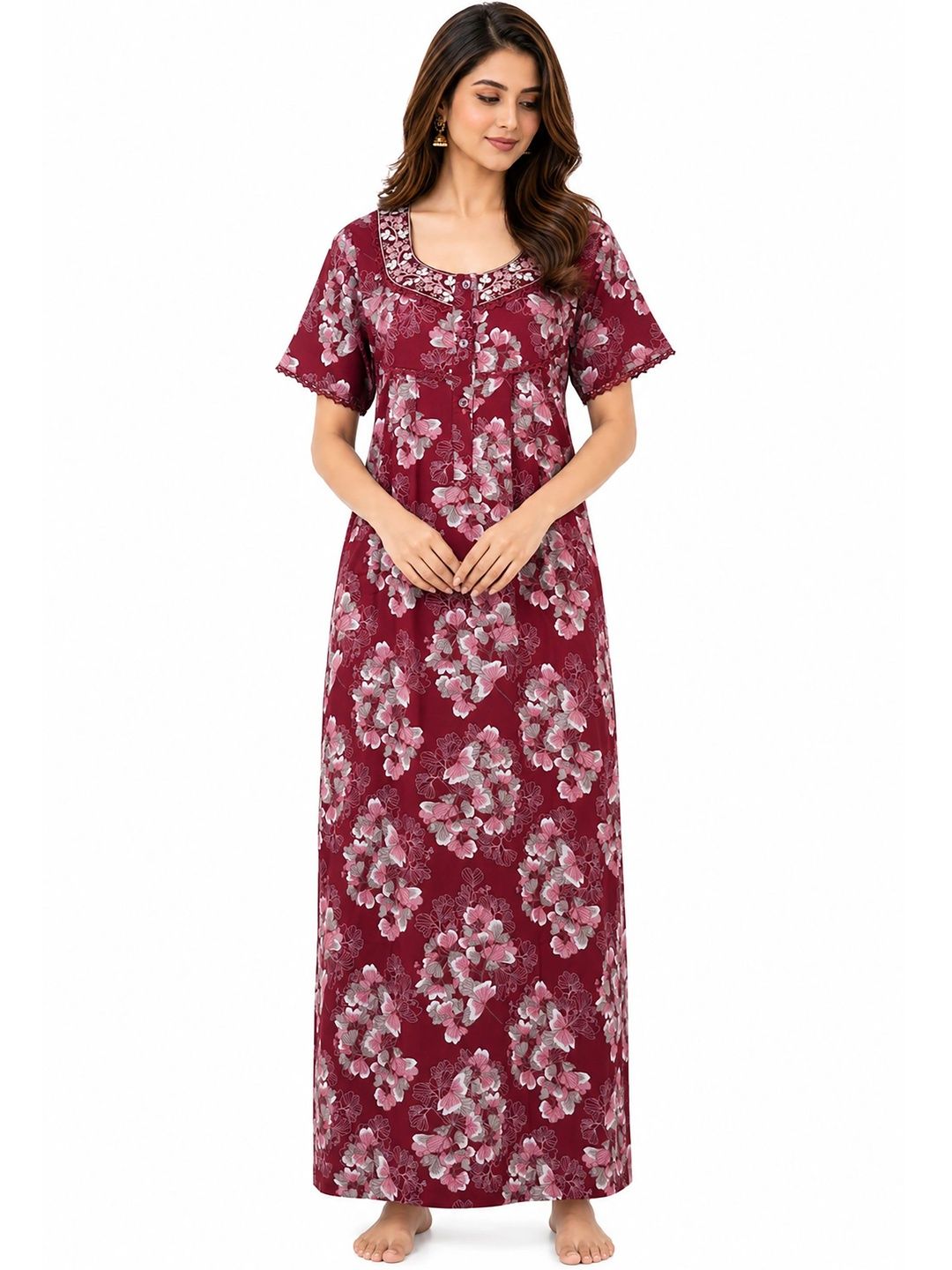 Orchid Elegance Printed Maxi Nightdress-picture-15