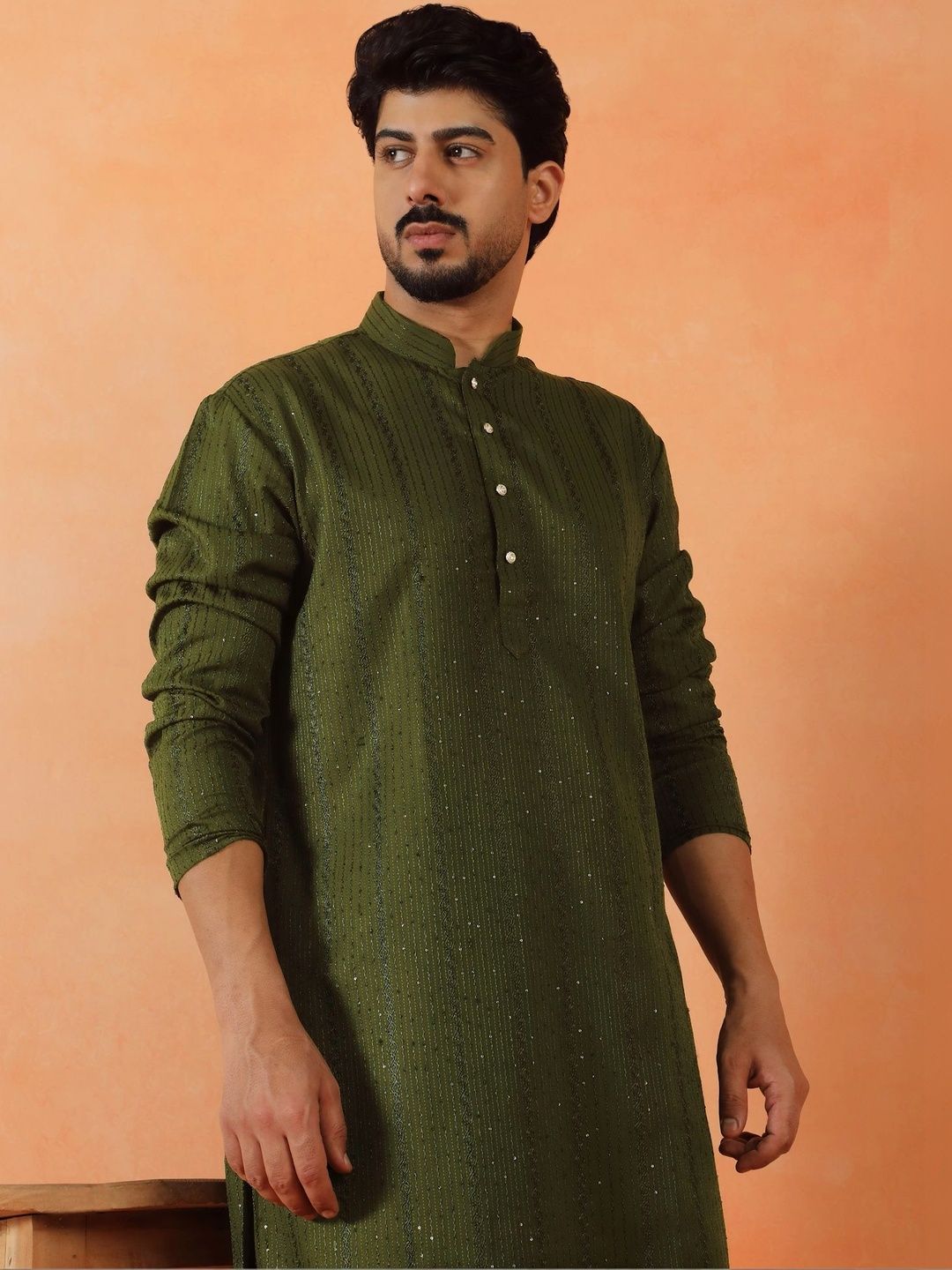 KRAFT INDIA Men Ethnic Motifs Embellished Sequinned Kurta-picture-26