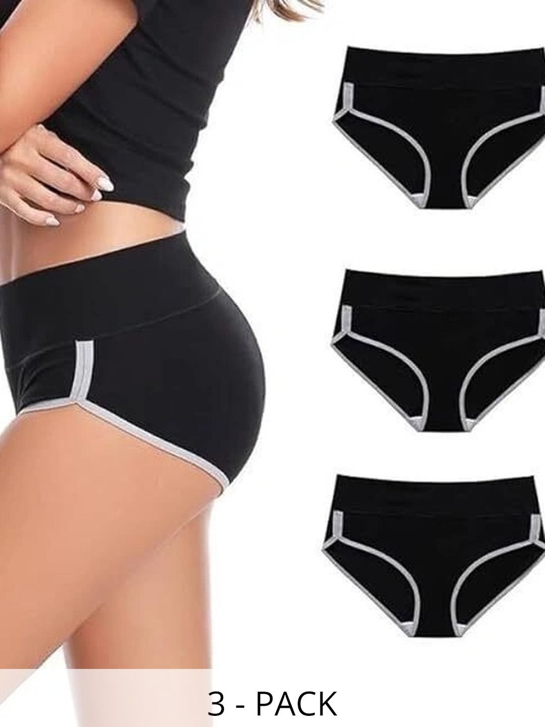 Bebron Women Pack of 3 Assorted Boy Shorts-picture-5