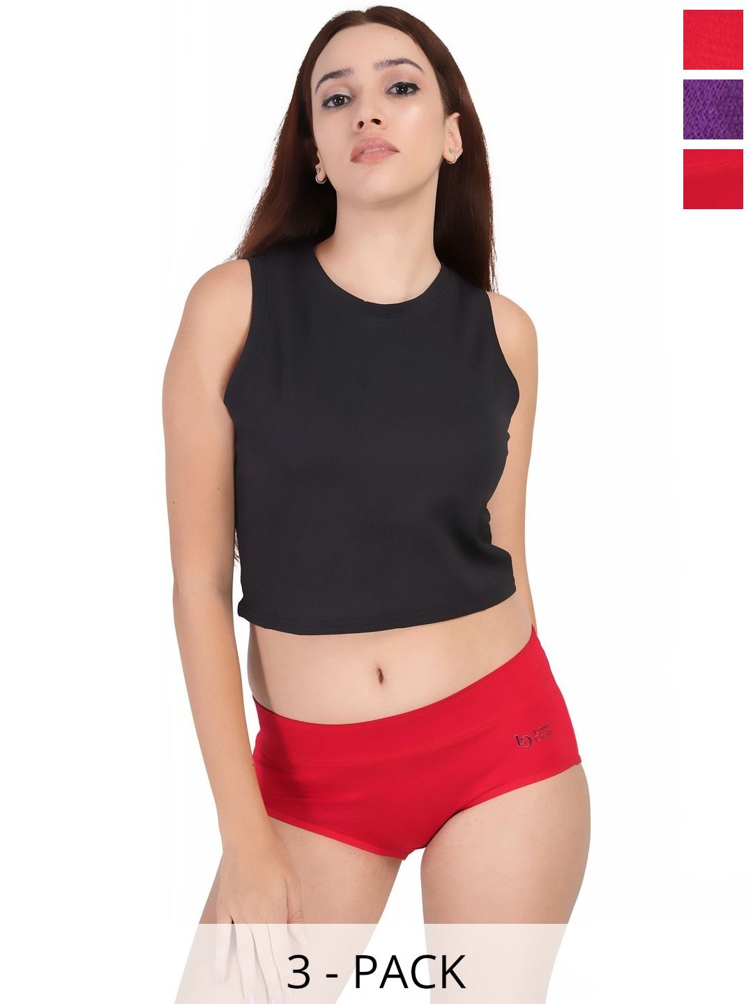 Bebron Women Pack of 3 Assorted Cotton Basic Briefs-picture-36