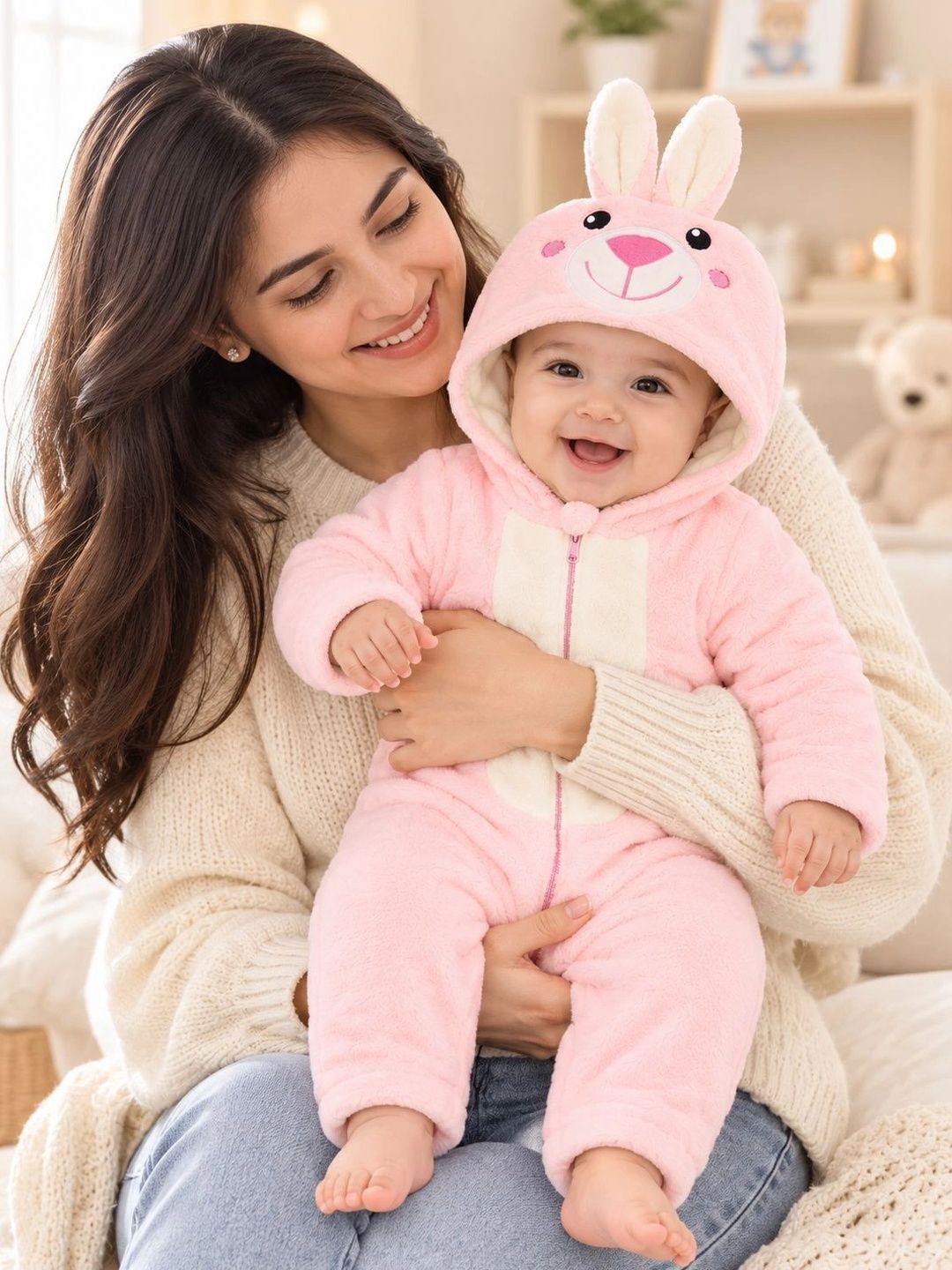 BabyZone Infants Colourblocked Hooded Rompers-image-1