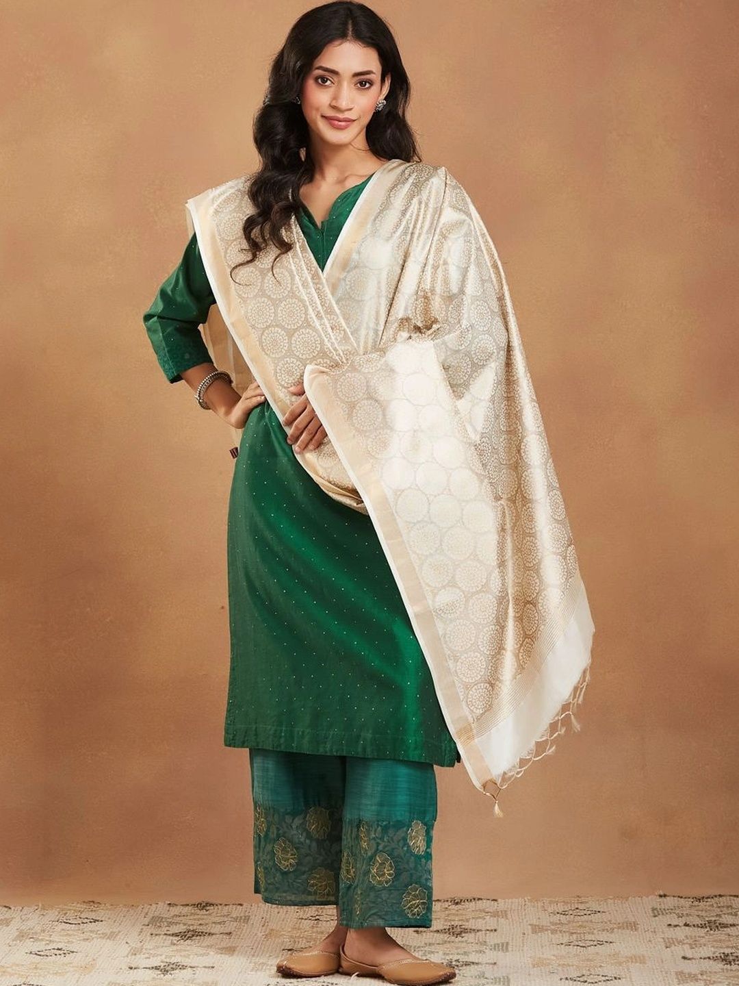 Fabindia Ethnic Motifs Woven Design Dupatta-picture-54