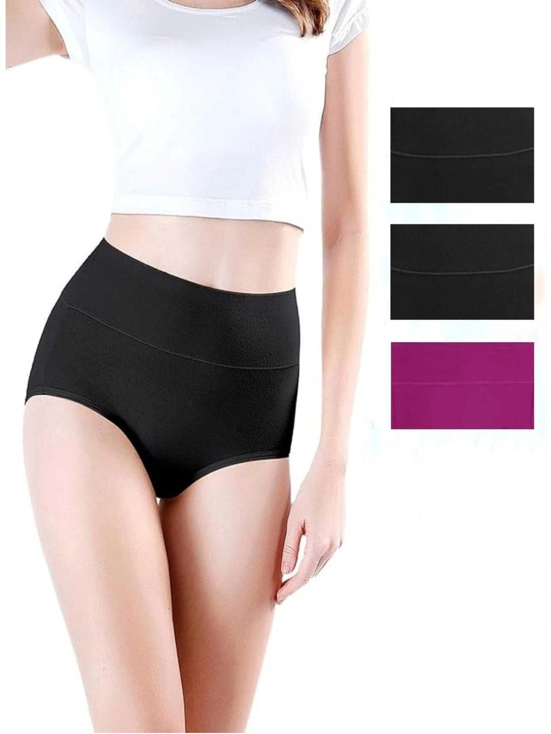 Bebron Women Pack of 3 Assorted Cotton Basic Briefs-picture-18