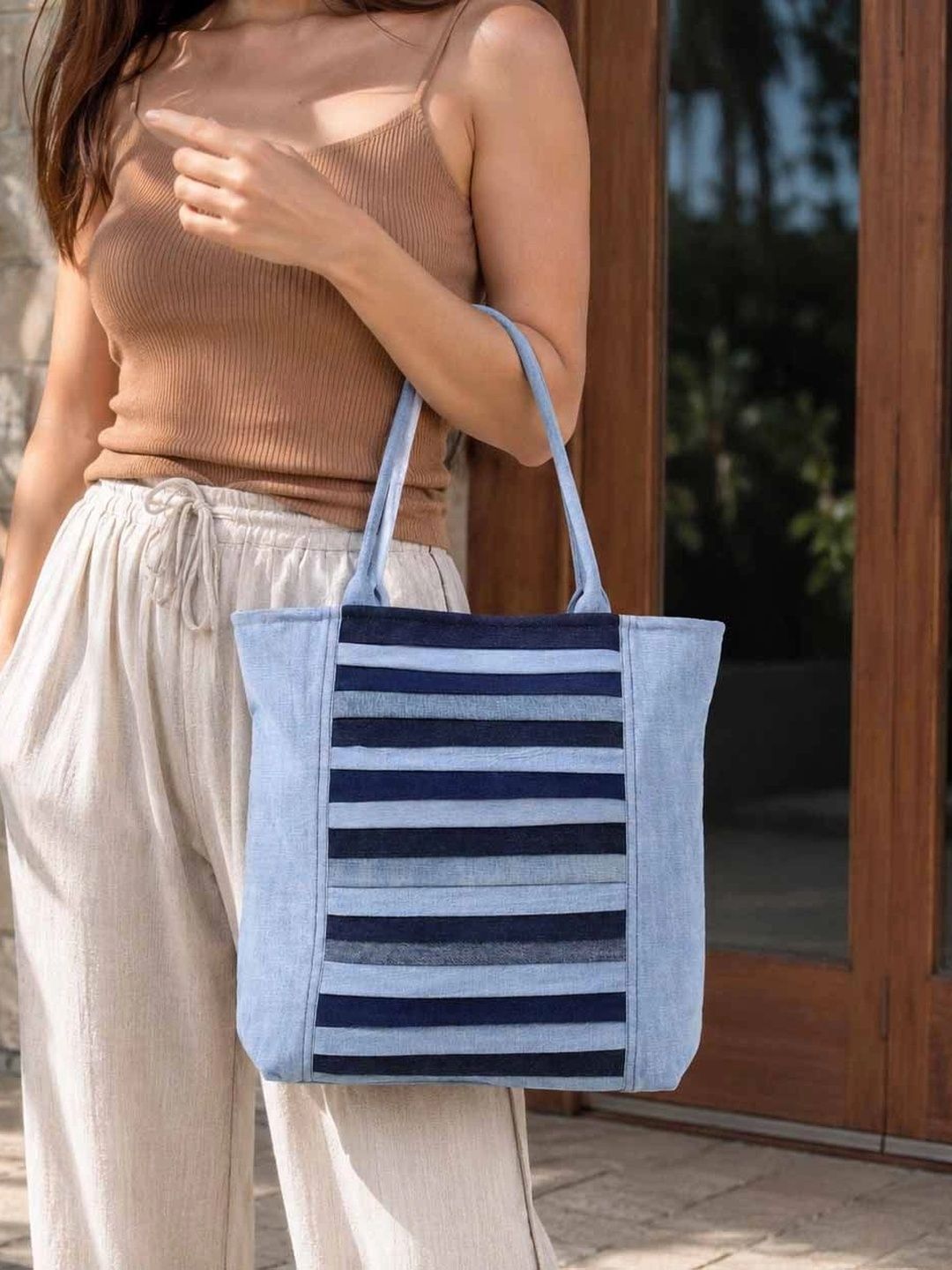 THE S LIVING Unisex Striped Messenger Bag-picture-41