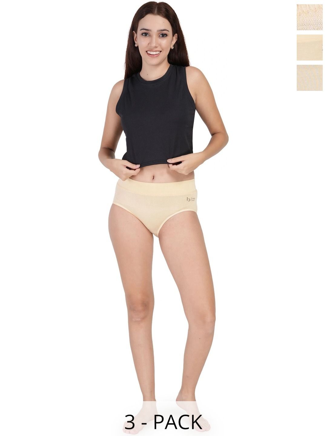 Bebron Women Pack of 3 Assorted Basic Briefs-picture-42