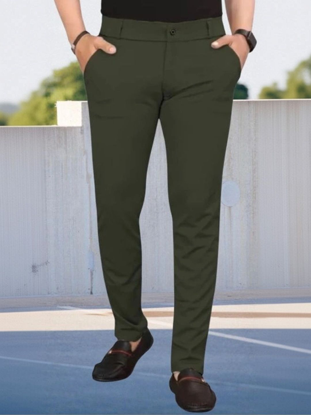 Nitya TrackP Men Smart Slim Fit Chinos Trousers-picture-56