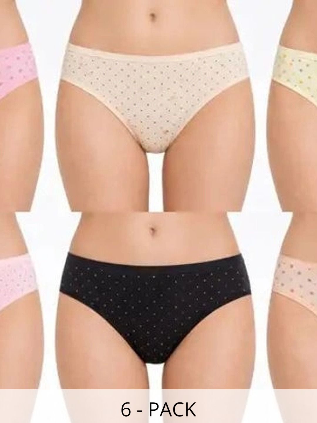 Bebron Women Pack of 6 Printed Assorted Hipster Briefs-picture-43