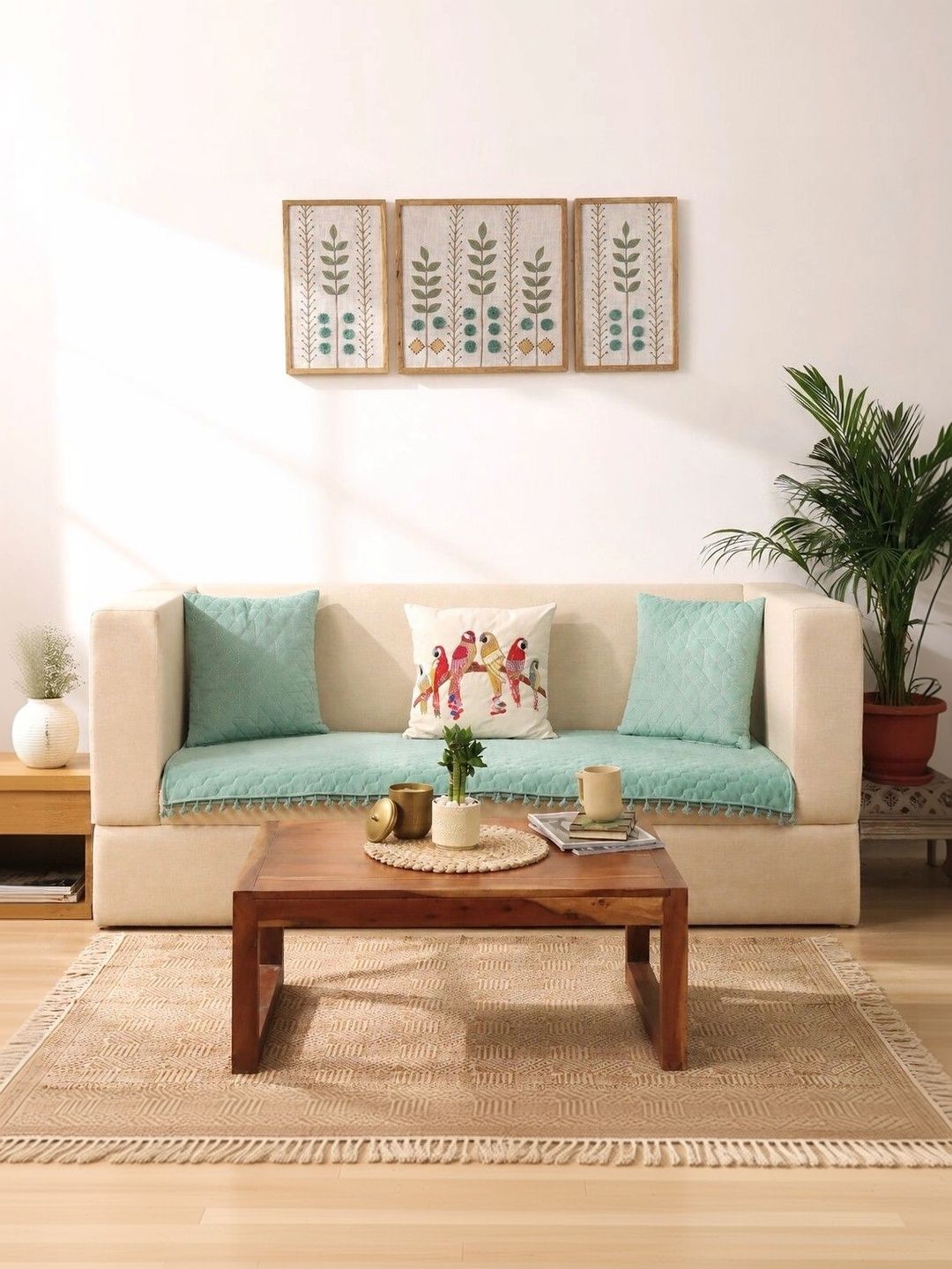 eyda Green 4 Piece Sofa Cover Without Arms-picture-27