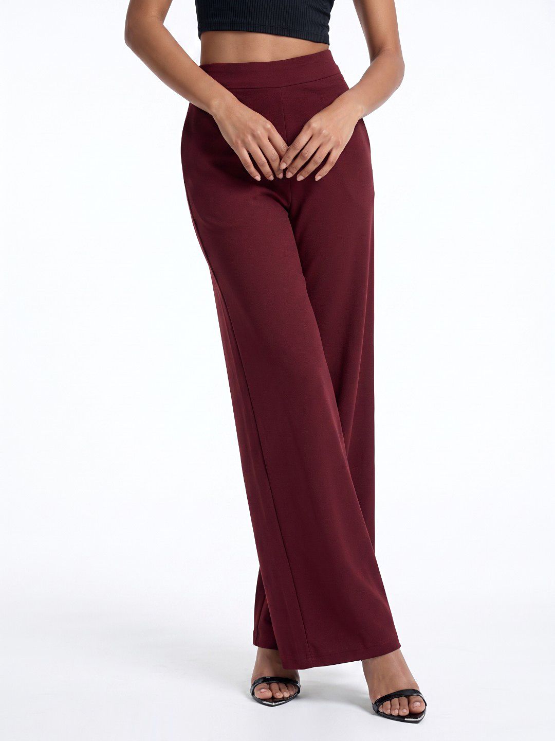 glitchez Women Textured Wide Leg Trousers-picture-12