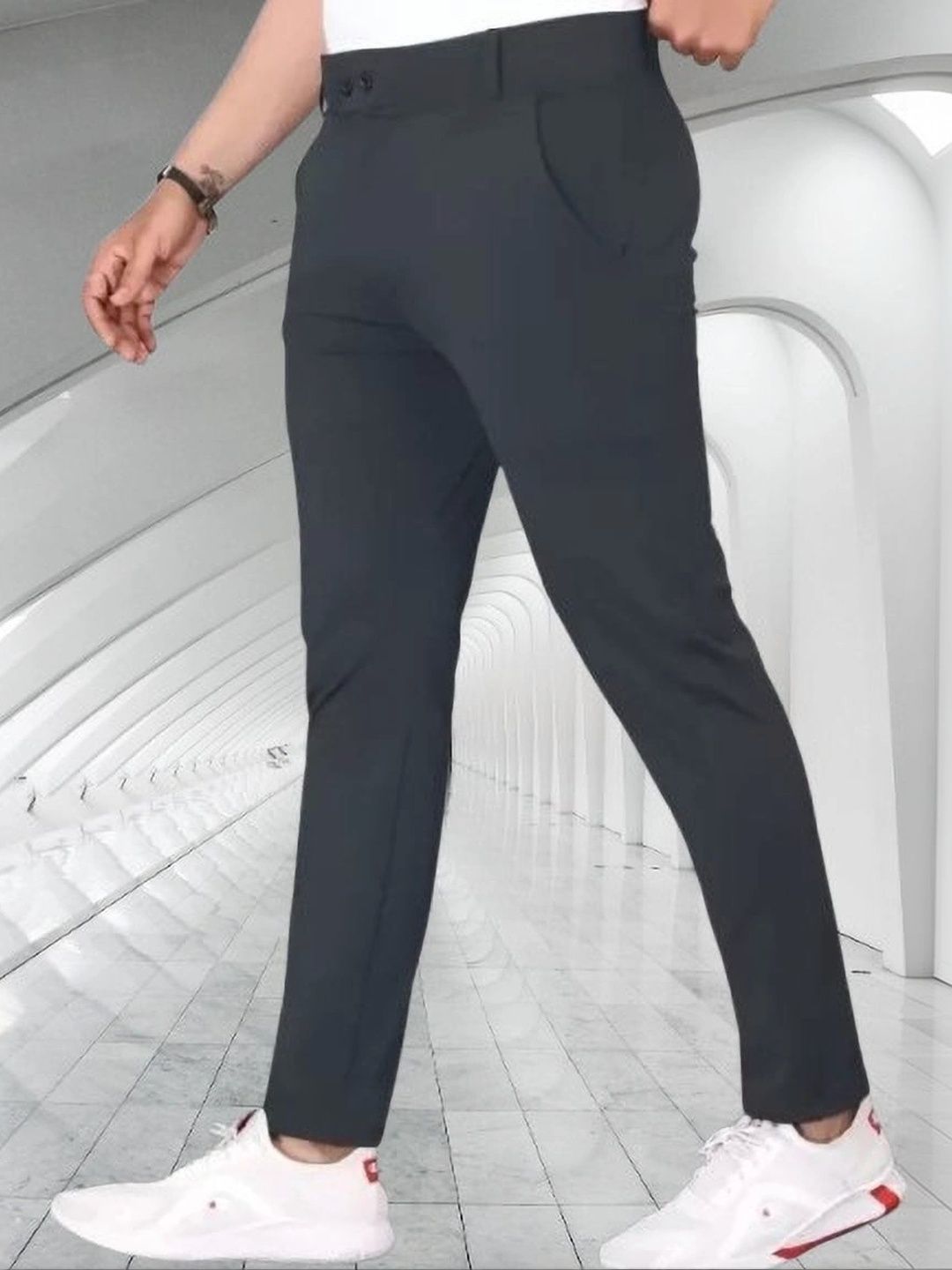 Nitya TrackP Men Smart Slim Fit Trousers-picture-17