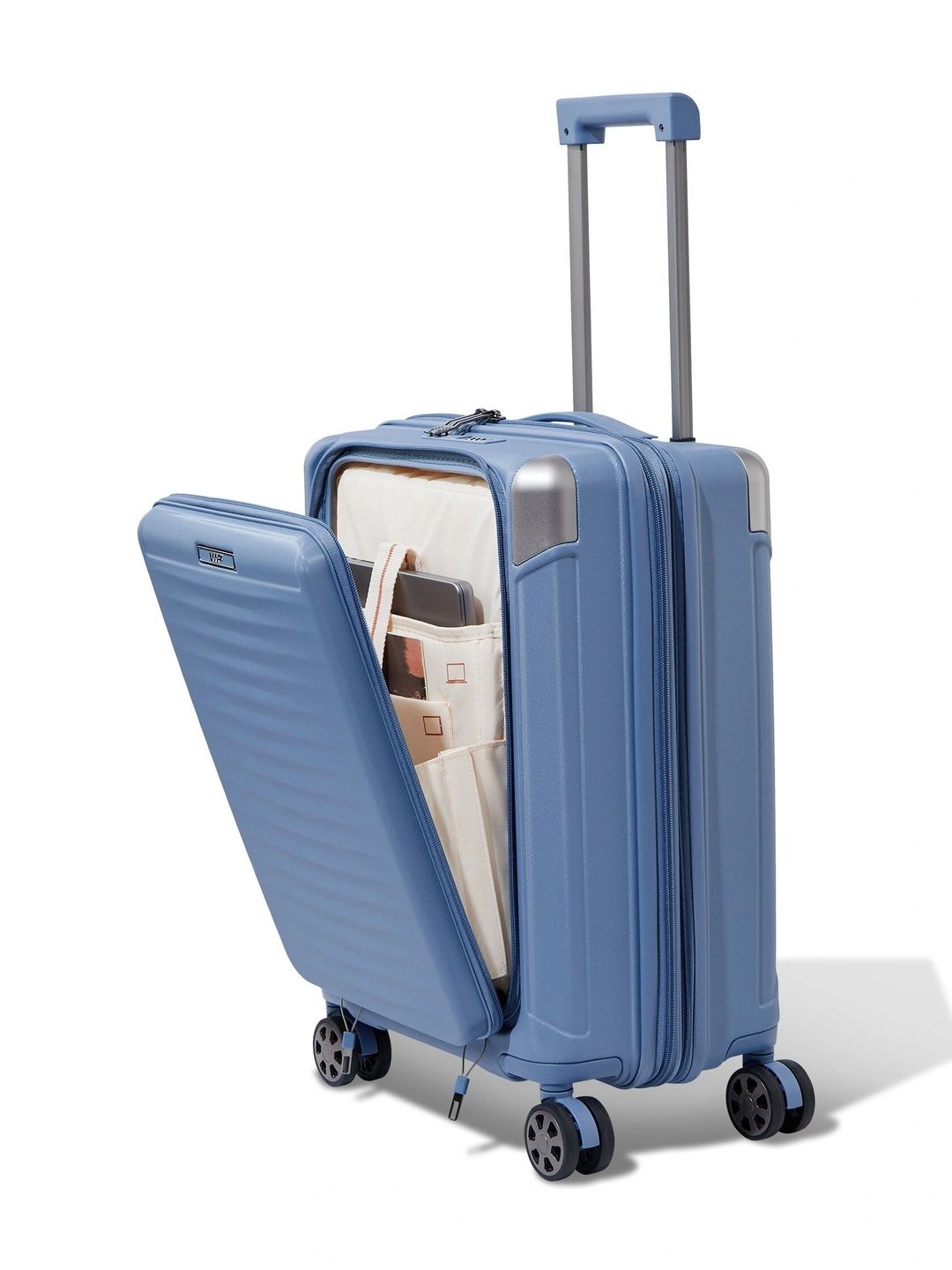 VIP Unisex Shockedge Blue Small Hard Luggage 56cm Cabin Trolley Bag with TSA Lock-picture-2