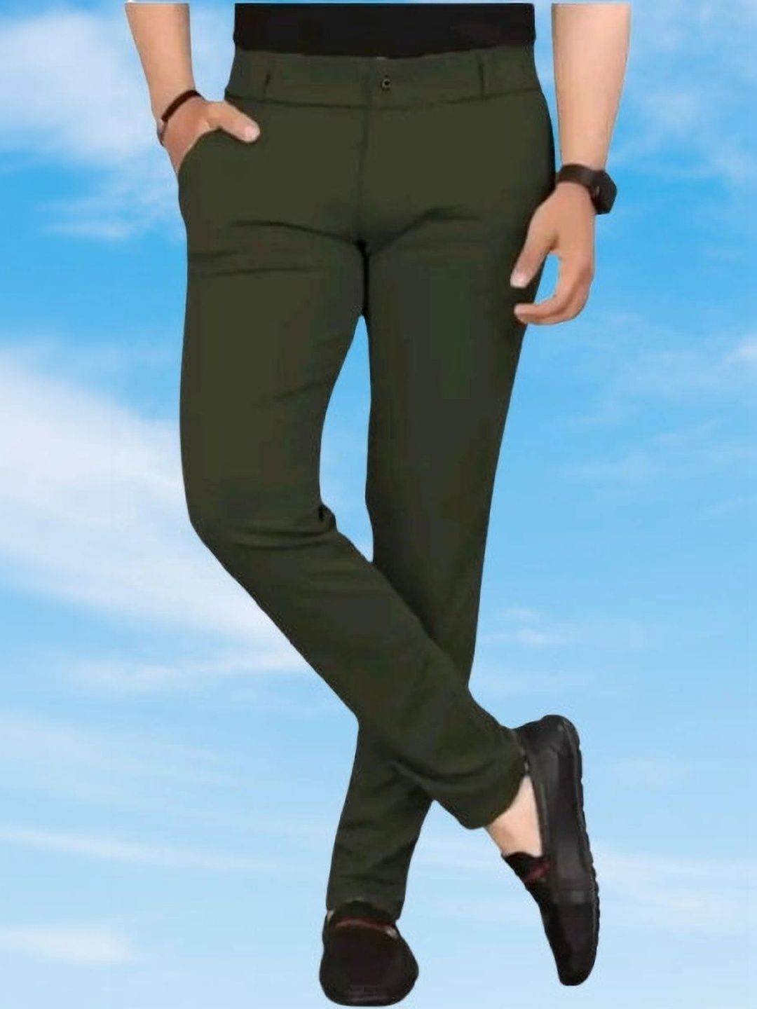 Nitya TrackP Men Smart Slim Fit Chinos Trousers-picture-31