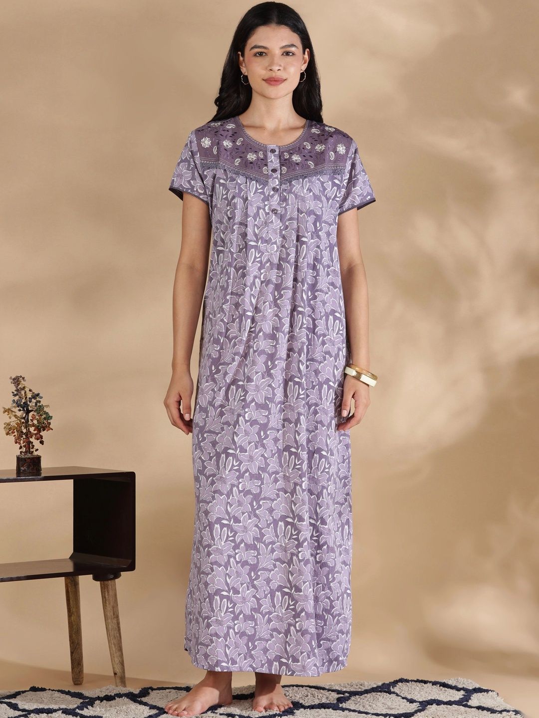 9shines Label Printed Maxi Nightdress-picture-12