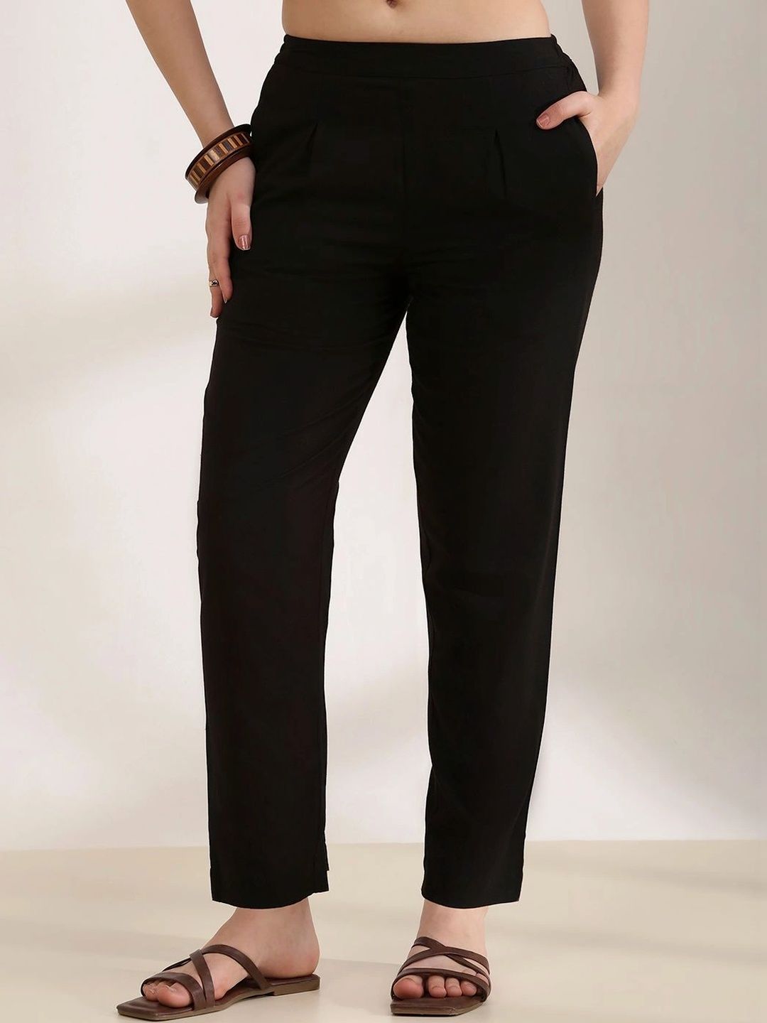 Rangriti Women Straight Fit Culottes Trousers-picture-30