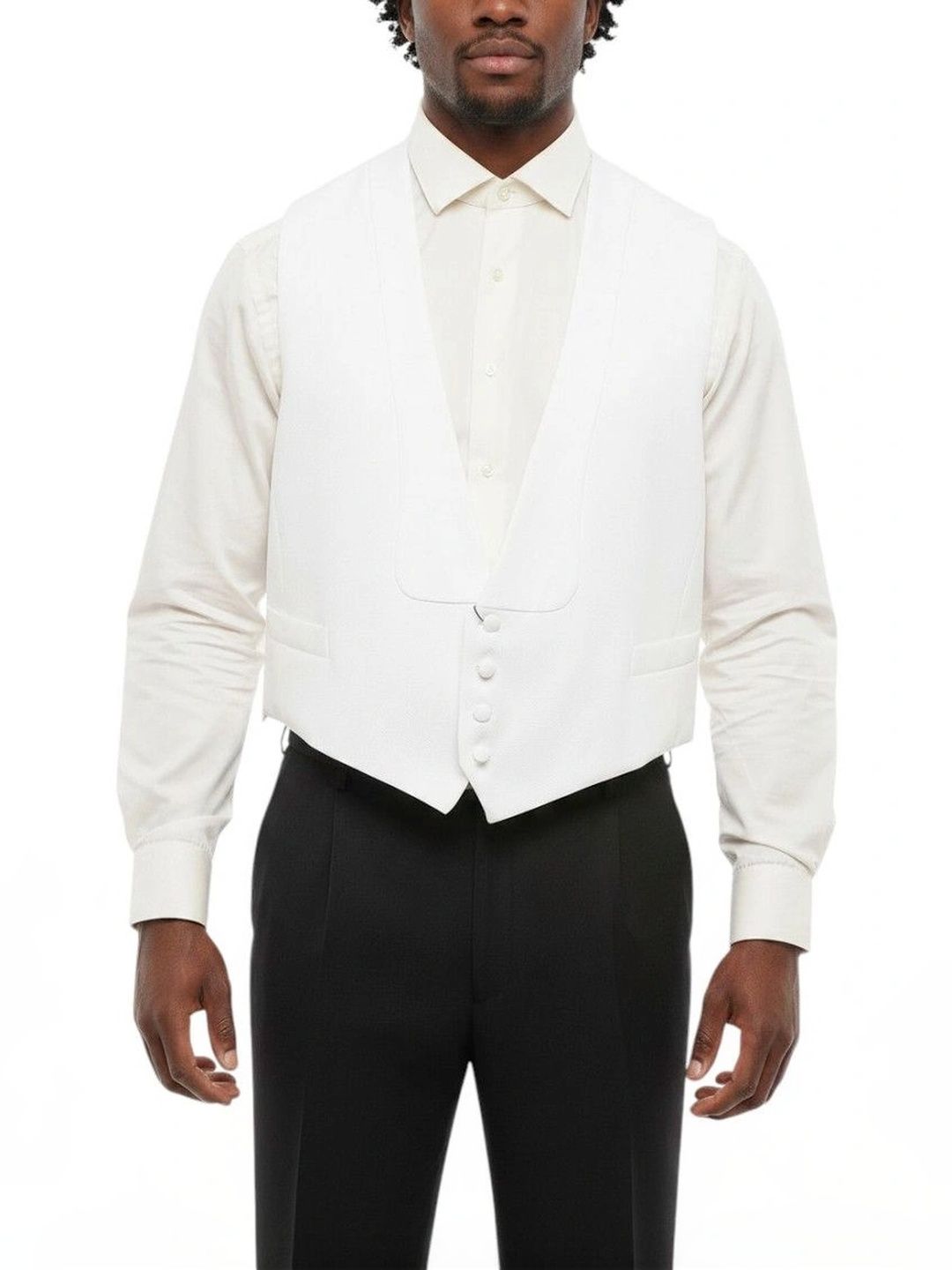 Corneliani White Honeycomb Knit Waistcoat-picture-36