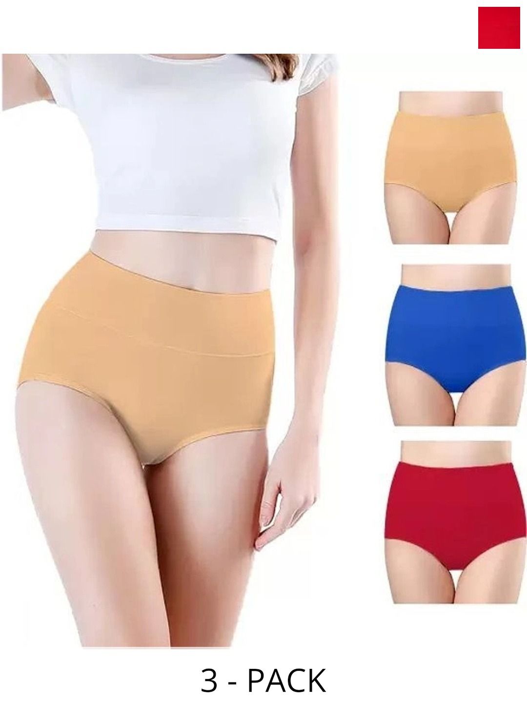 Bebron Women Pack of 3 Assorted Basic Briefs-picture-22
