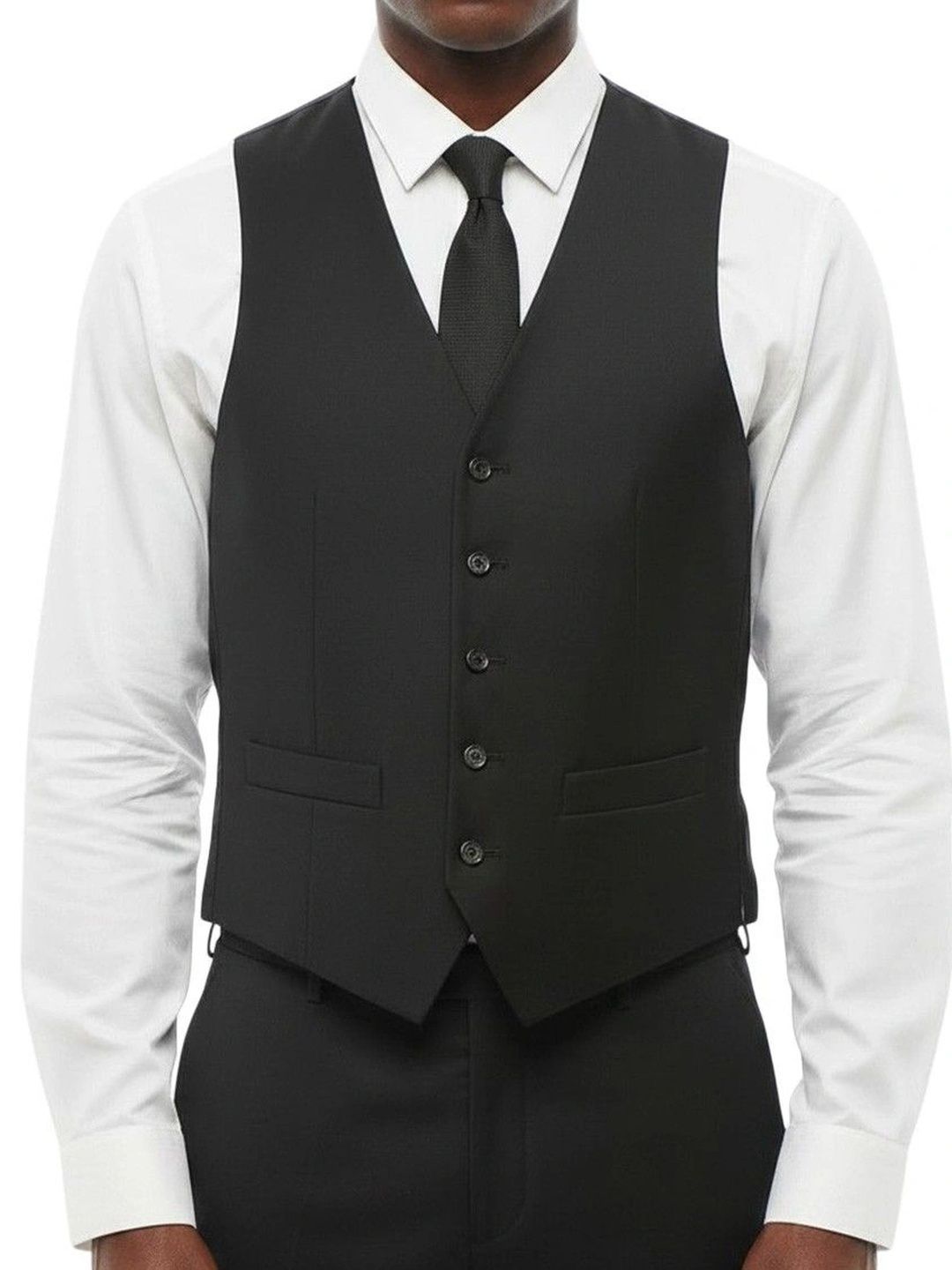 Corneliani Black Button Front Waistcoat-picture-15