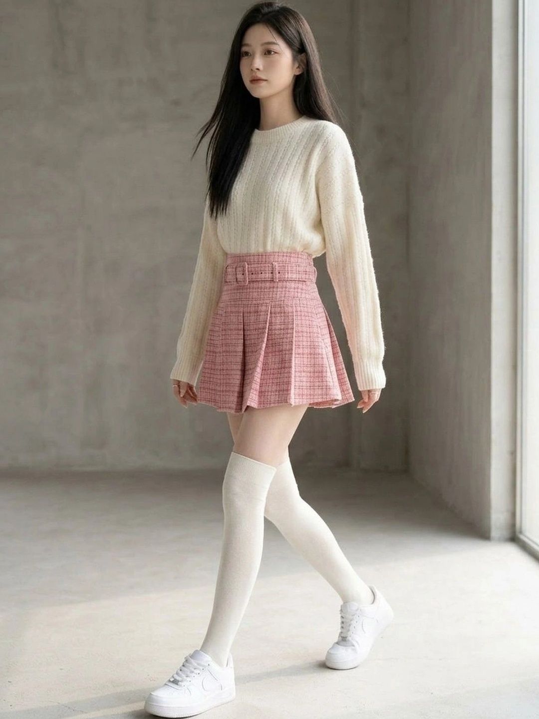 Suo Women Checked Mini Flared Skirt-picture-16