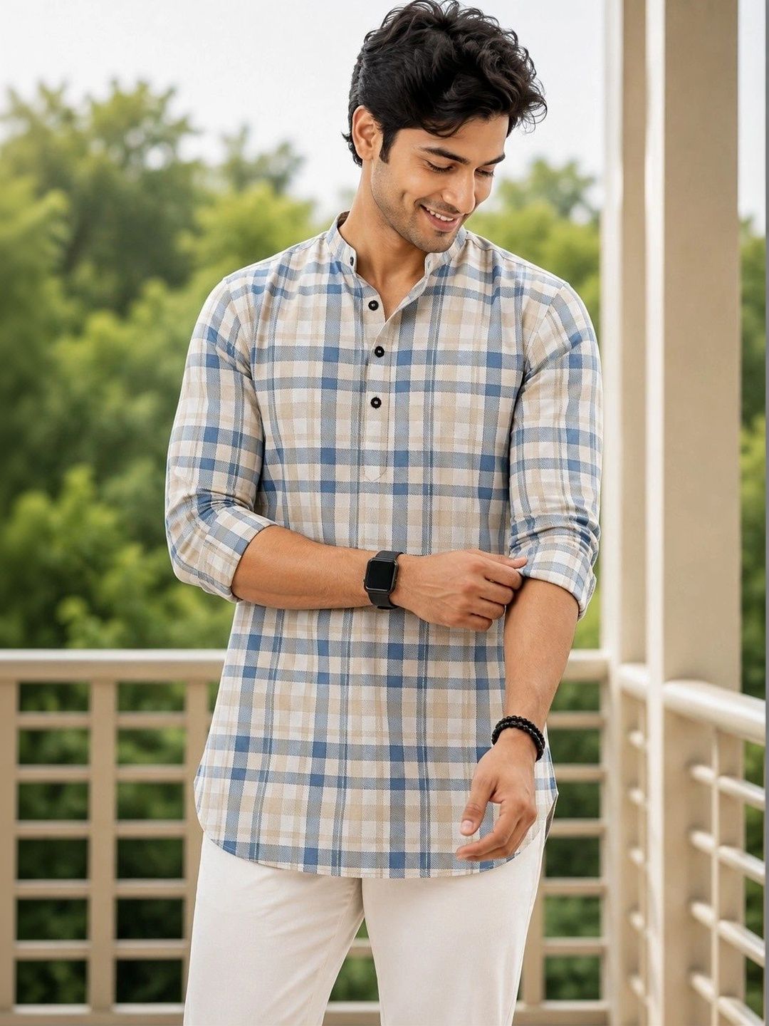 SKYWORRIX Men Checked Kurta-picture-15