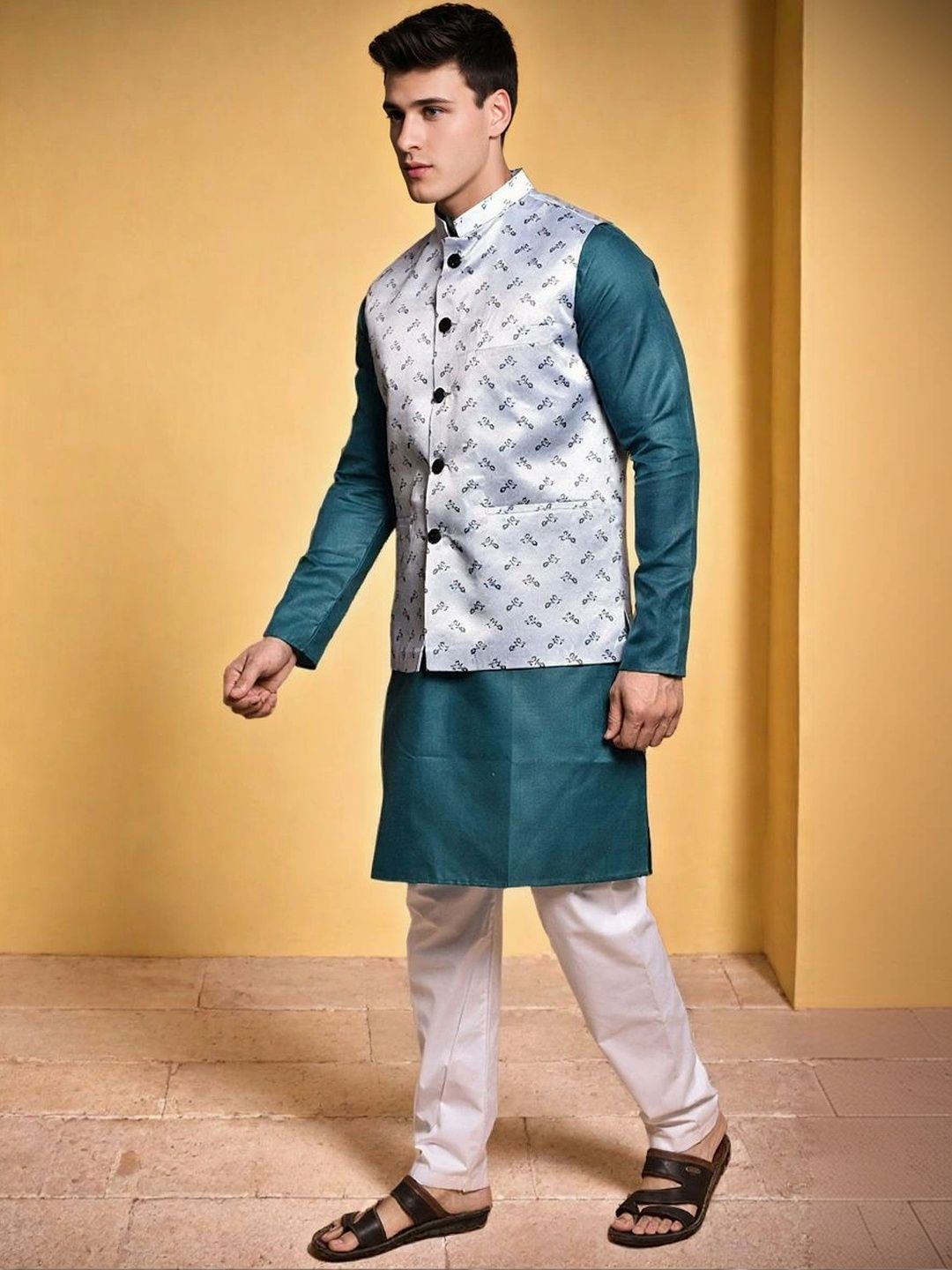 Moda Rapido Men Regular Pure Cotton Kurta with Pyjamas-picture-39