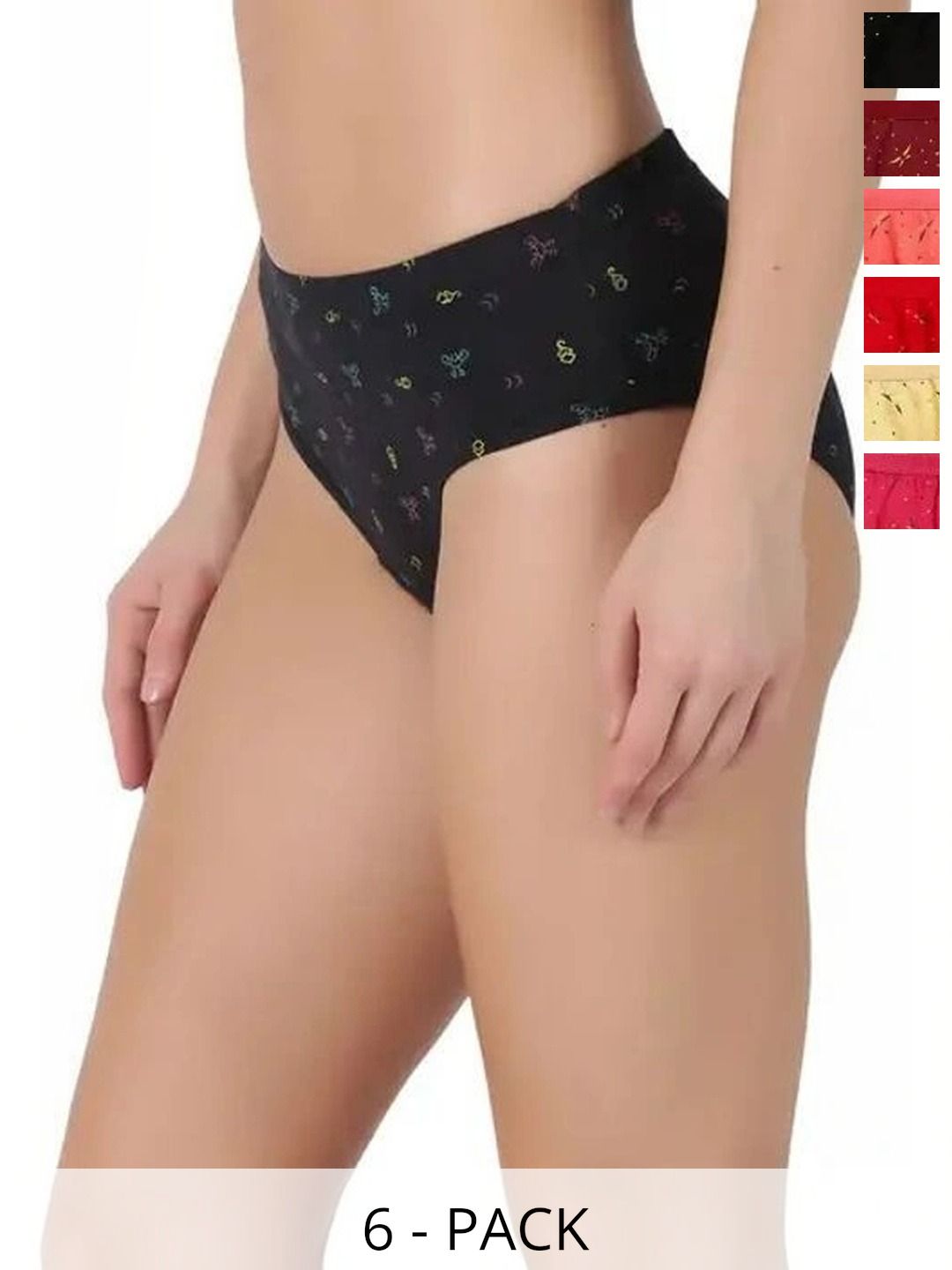 Bebron Women Pack of 6 Printed Assorted Cotton Bikini-picture-40