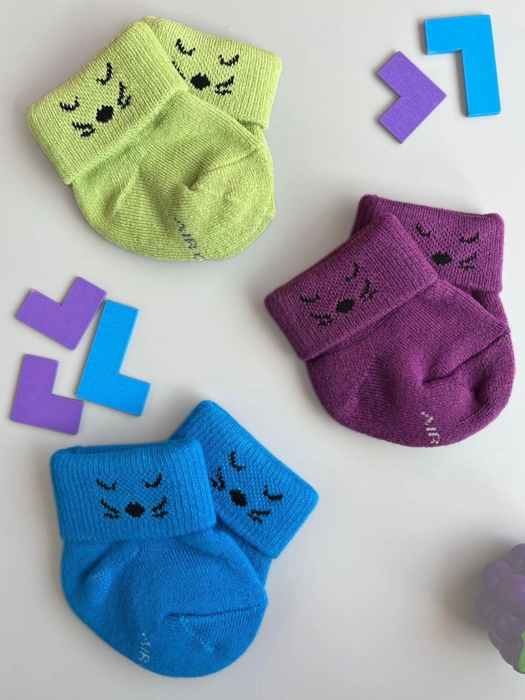 AIR GARB Unisex Kids Pack of 3 Cotton Patterned Ankle Length Socks-picture-31