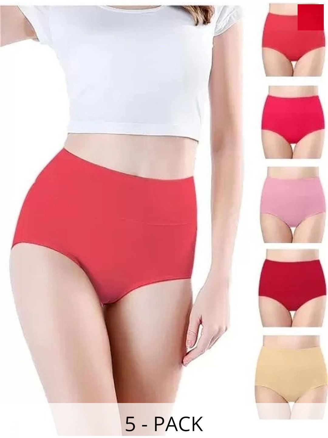 Bebron Women Pack of 5 Assorted Basic Briefs-picture-43