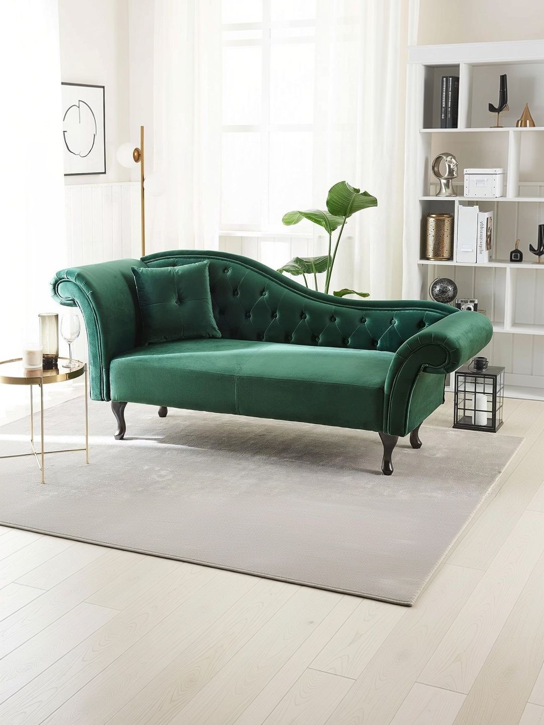 INDIAWOODMART Teal Self Design Sheesham Wood Lounge Chair-image-22
