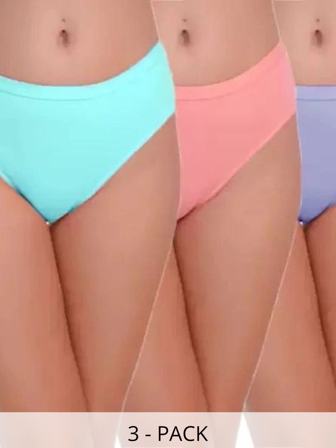 Bebron Women Pack of 3 Assorted Cotton Basic Briefs-picture-29